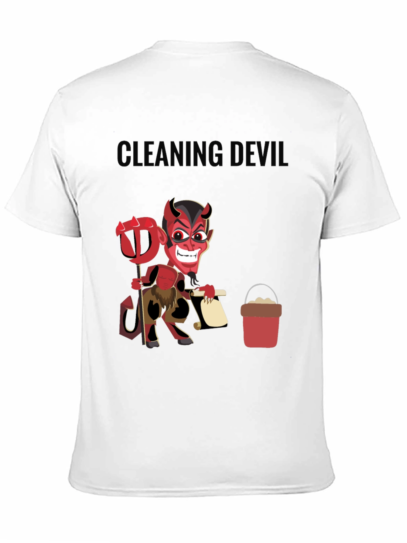 Cleaning Devil T-Shirt - Funny Cartoon Graphic Tee