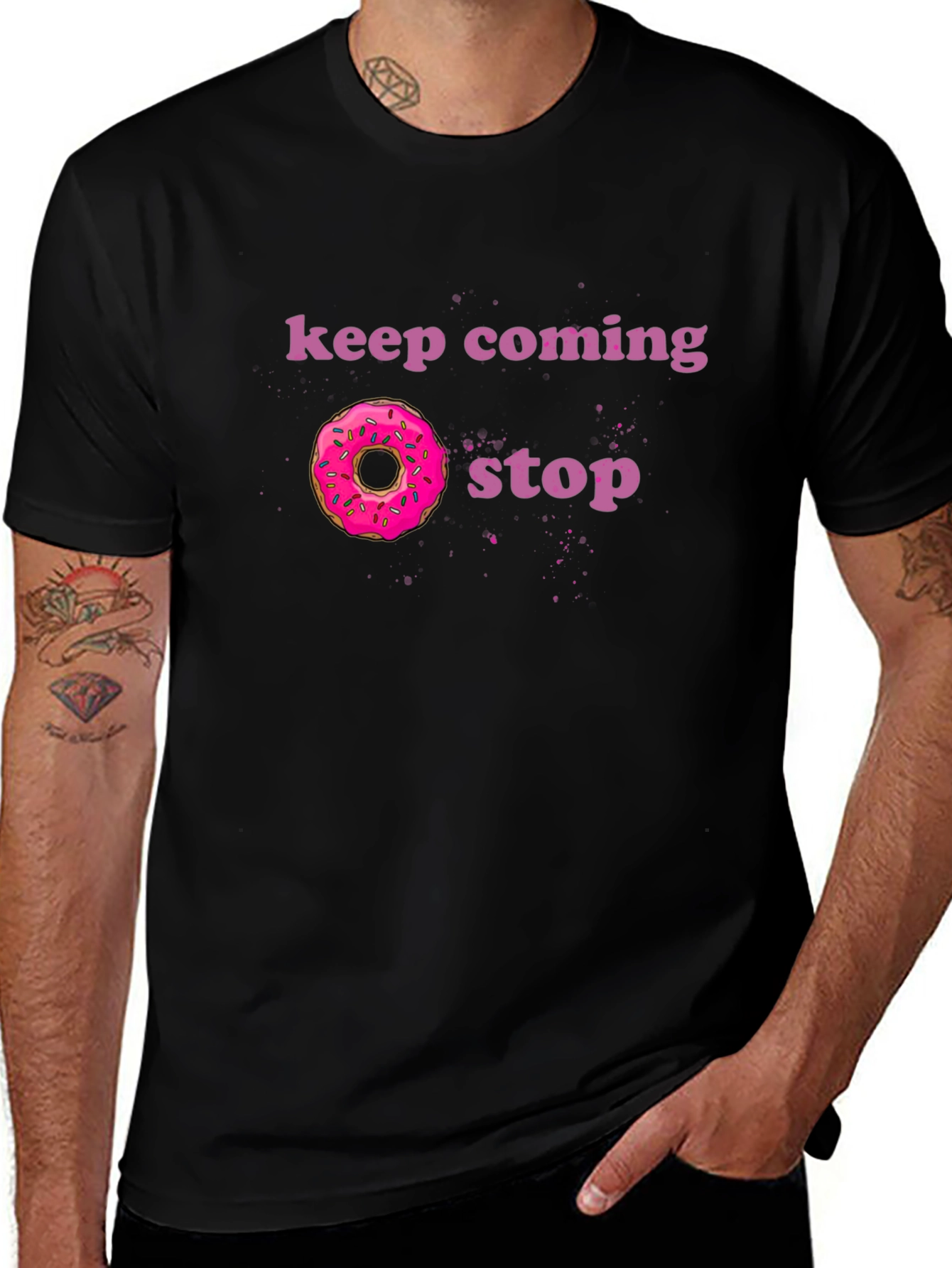 Keep Coming Donut Stop Funny Graphic Tee