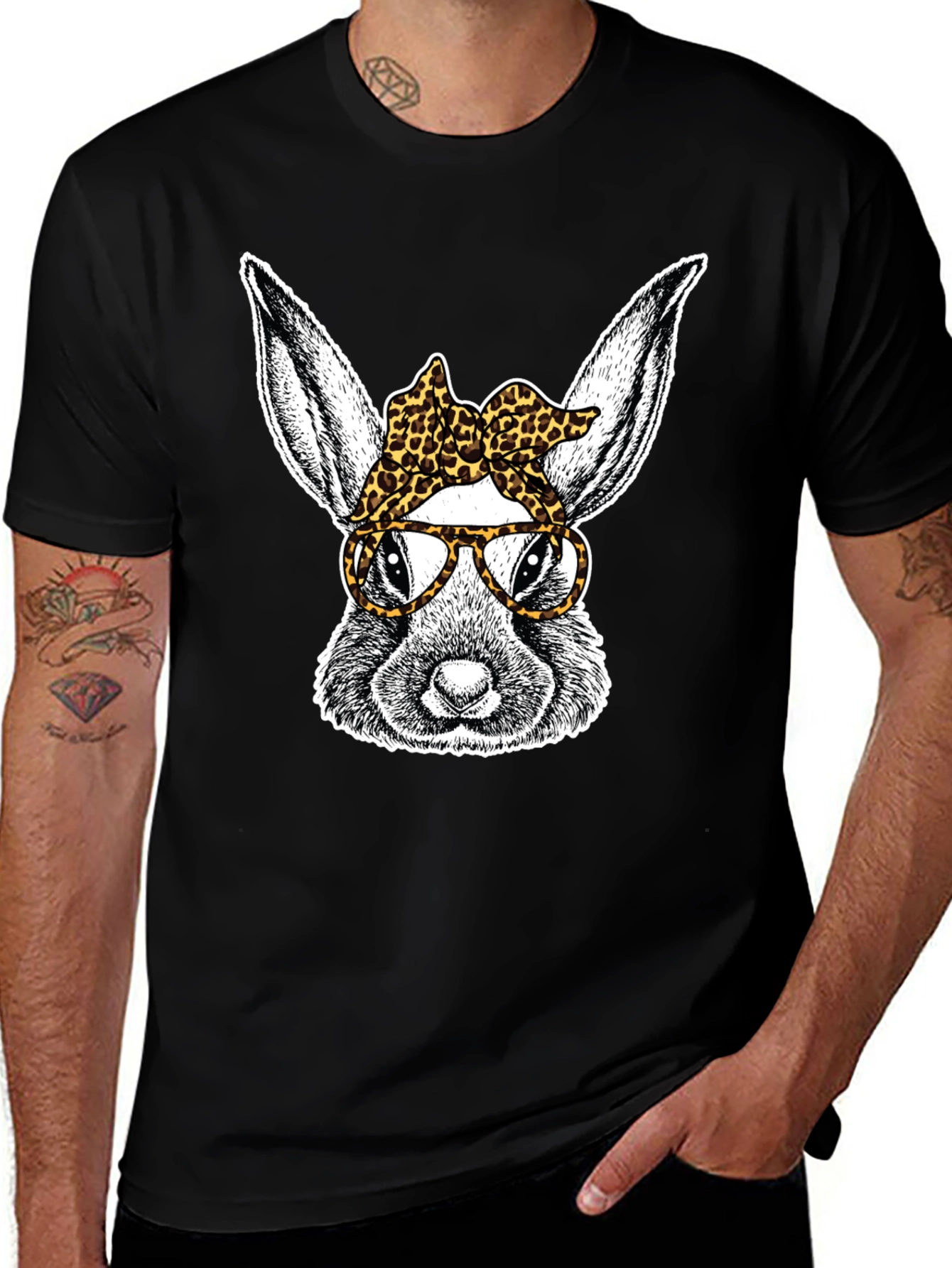 Bunny with Leopard Bandana T-Shirt