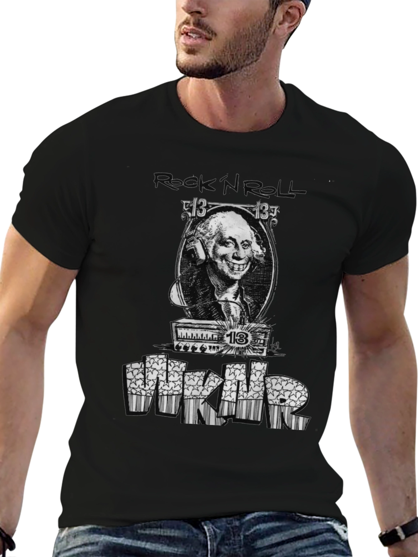 Rock N Roll Washington Graphic Tee - Black