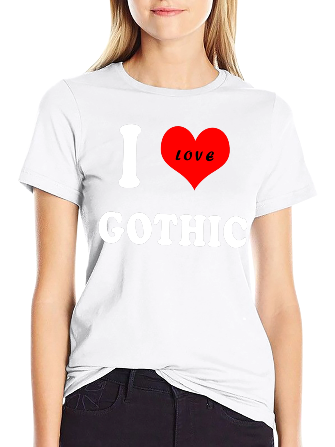 I Love Gothic Black T-Shirt Fashion Top