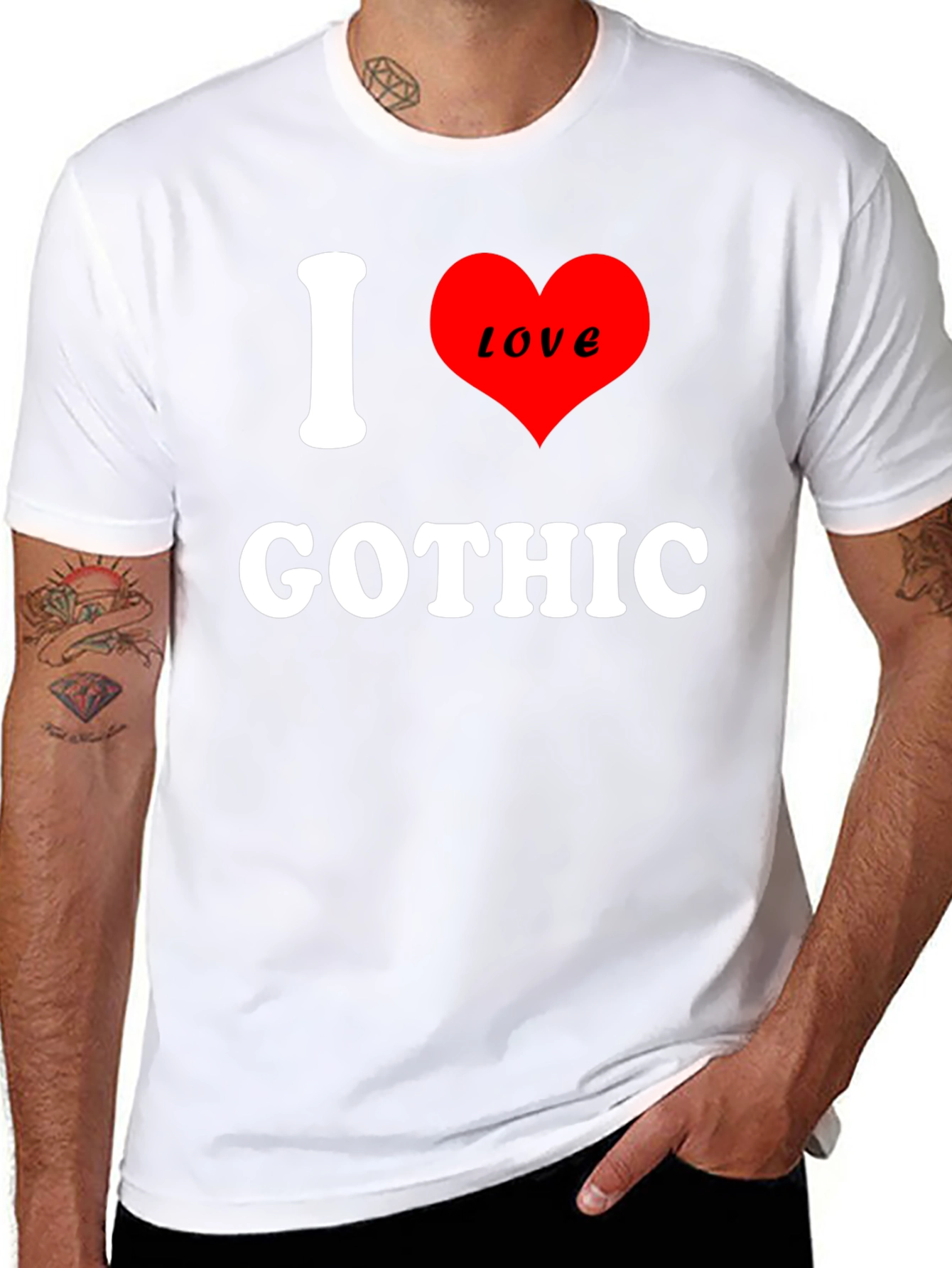 I Love Gothic Black T-Shirt Fashion Top