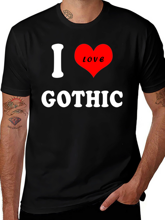 I Love Gothic Black T-Shirt Fashion Top
