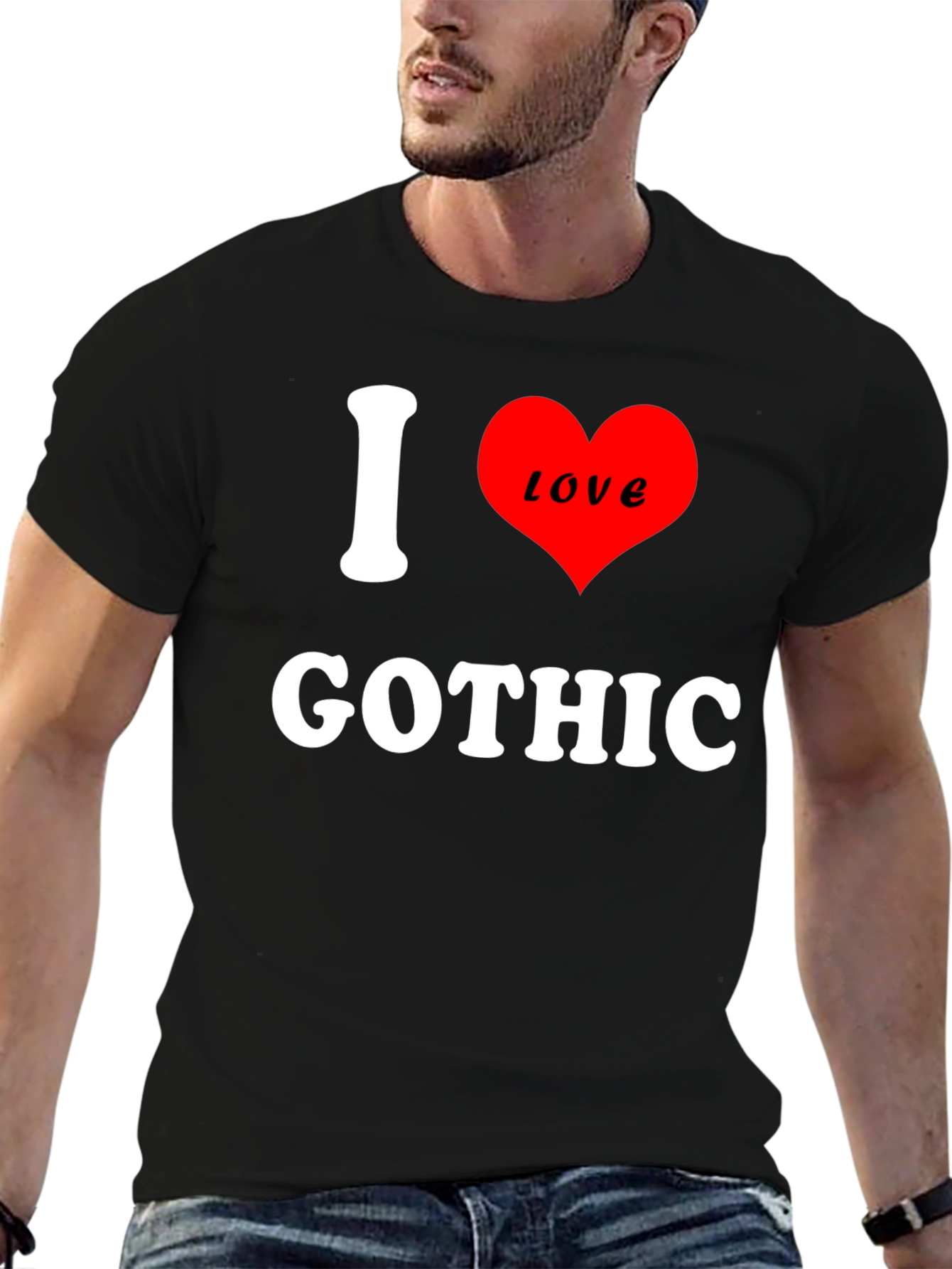 I Love Gothic Black T-Shirt Fashion Top