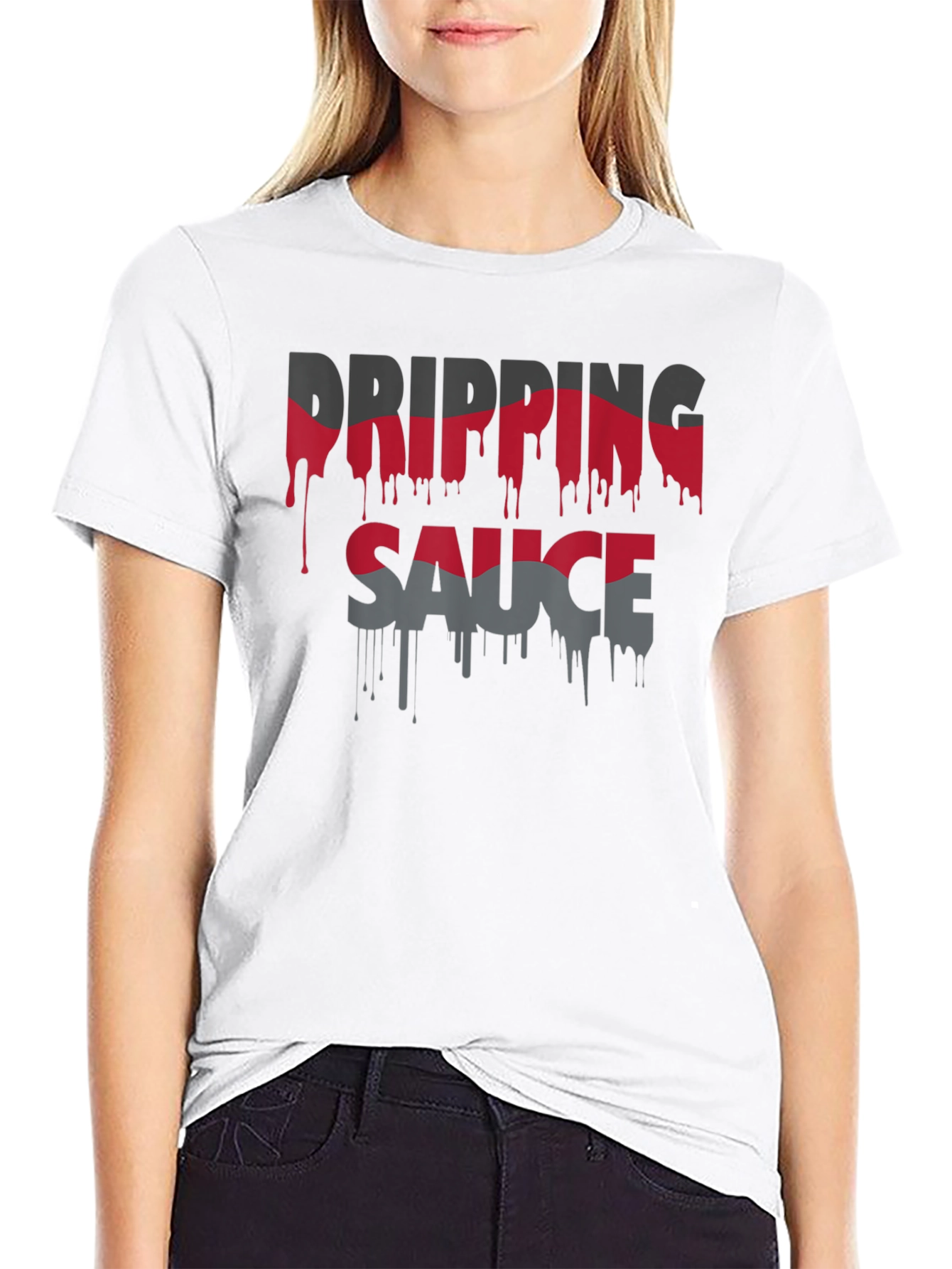 Dripping Sauce Graphic Tee - Trendy Style