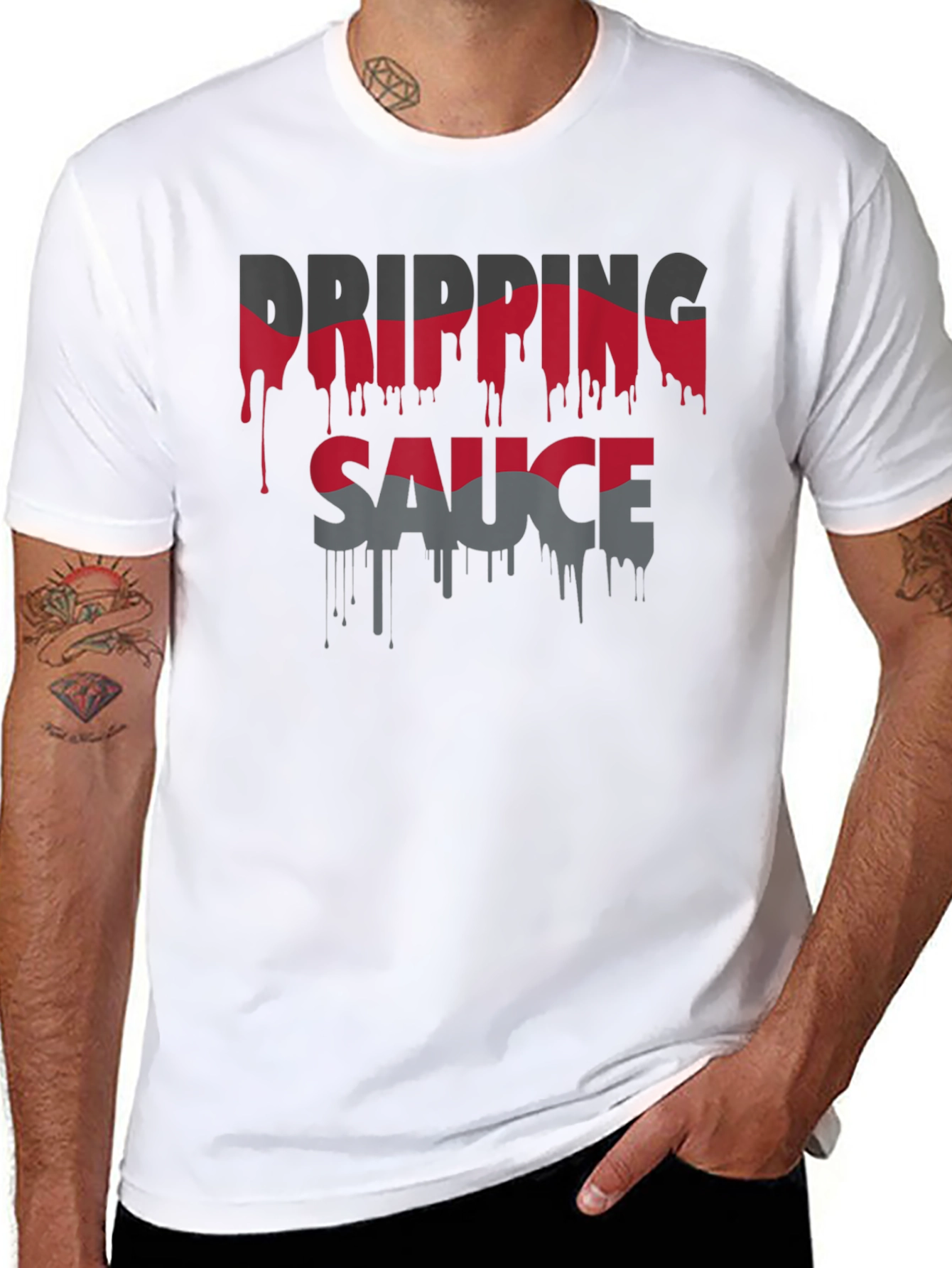 Dripping Sauce Graphic Tee - Trendy Style