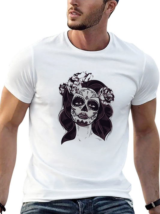 Sugar Skull Woman Graphic Tee - Dia de los Muertos