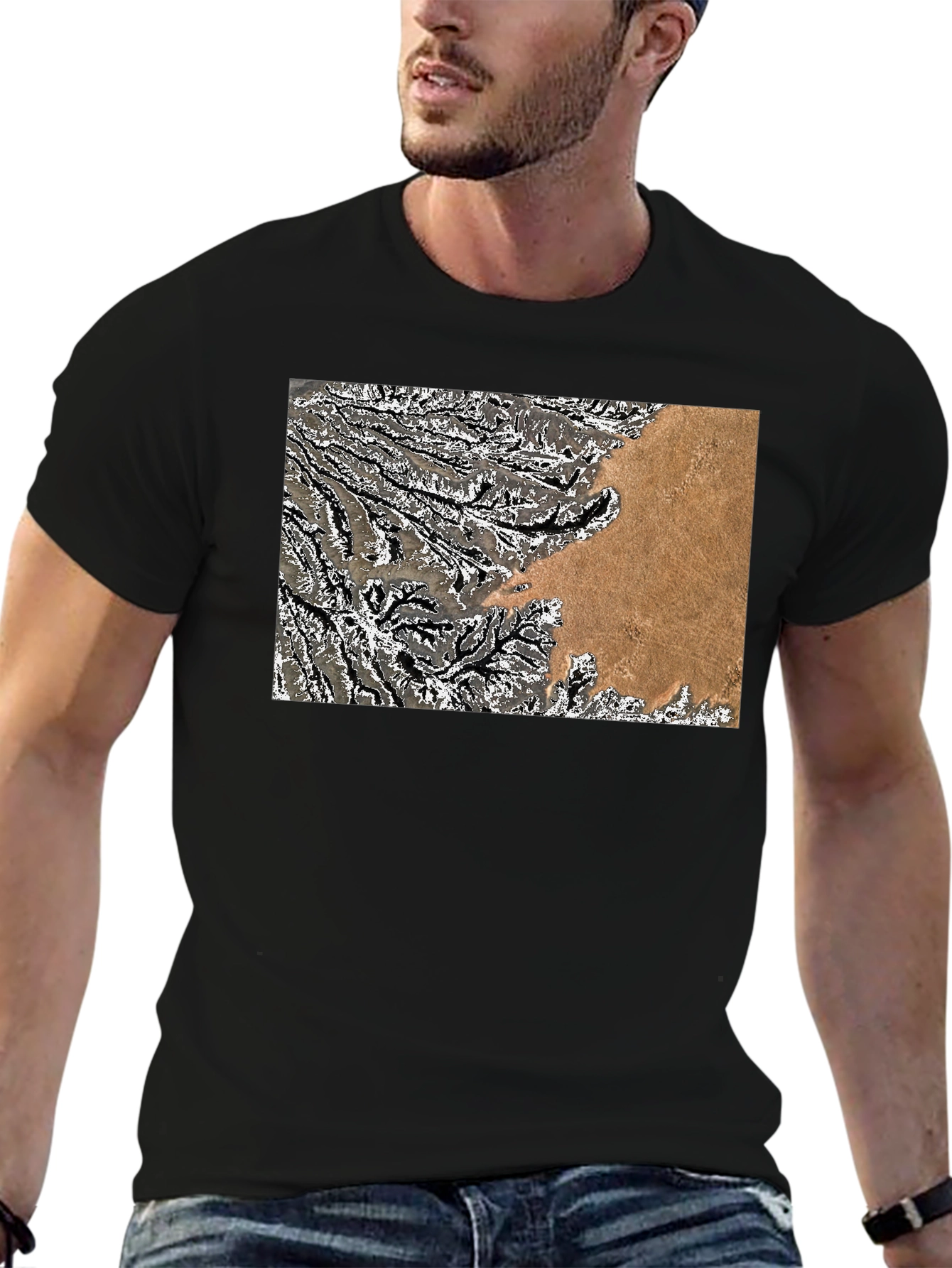 Abstract Topo Graphic Mens T-Shirt