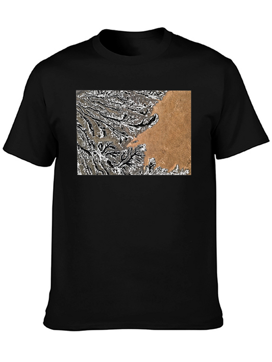Abstract Topo Graphic Mens T-Shirt