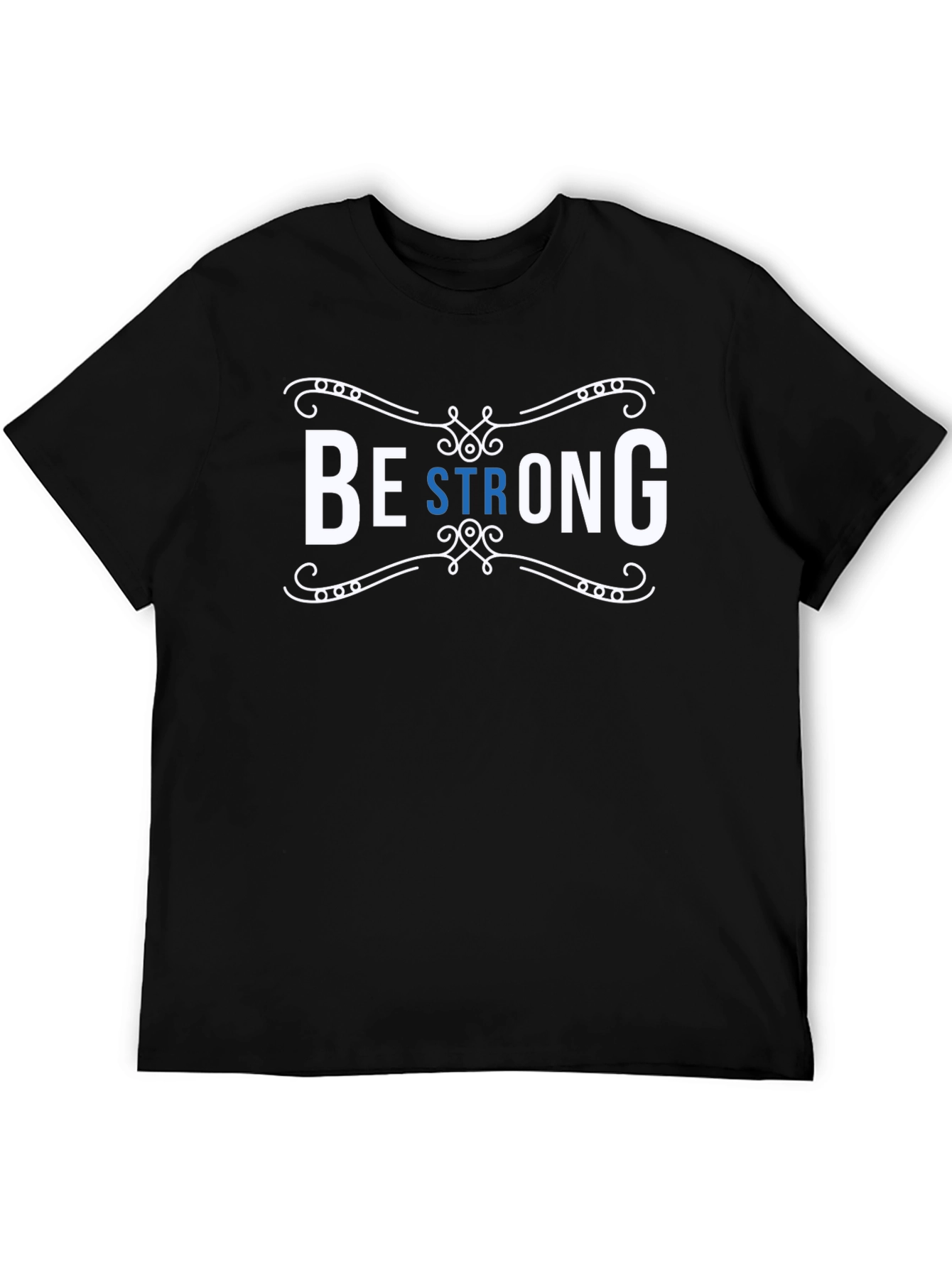Be Strong Black Graphic Tee for Men