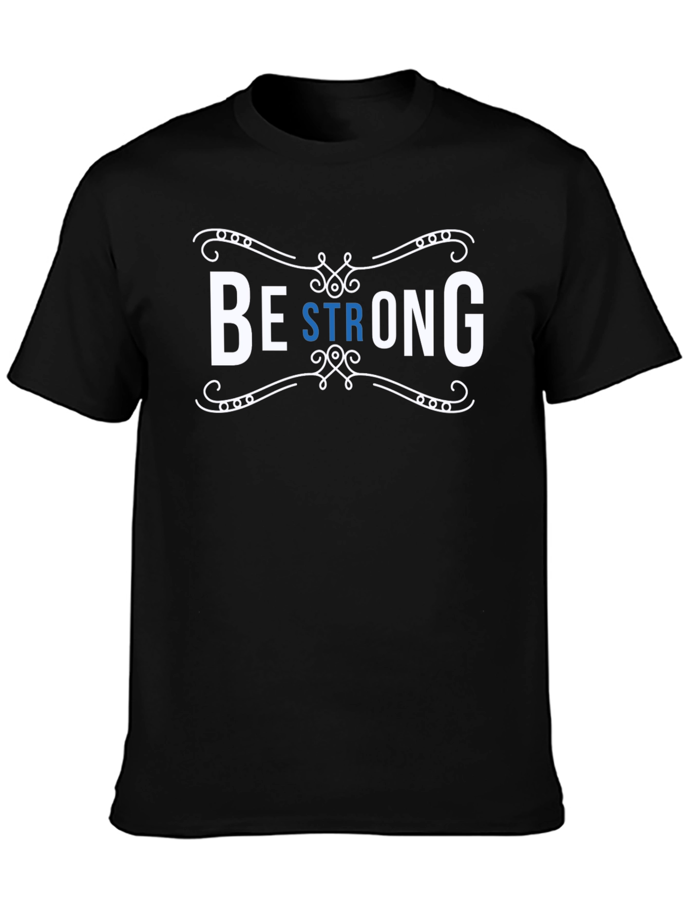 Be Strong Black Graphic Tee for Men