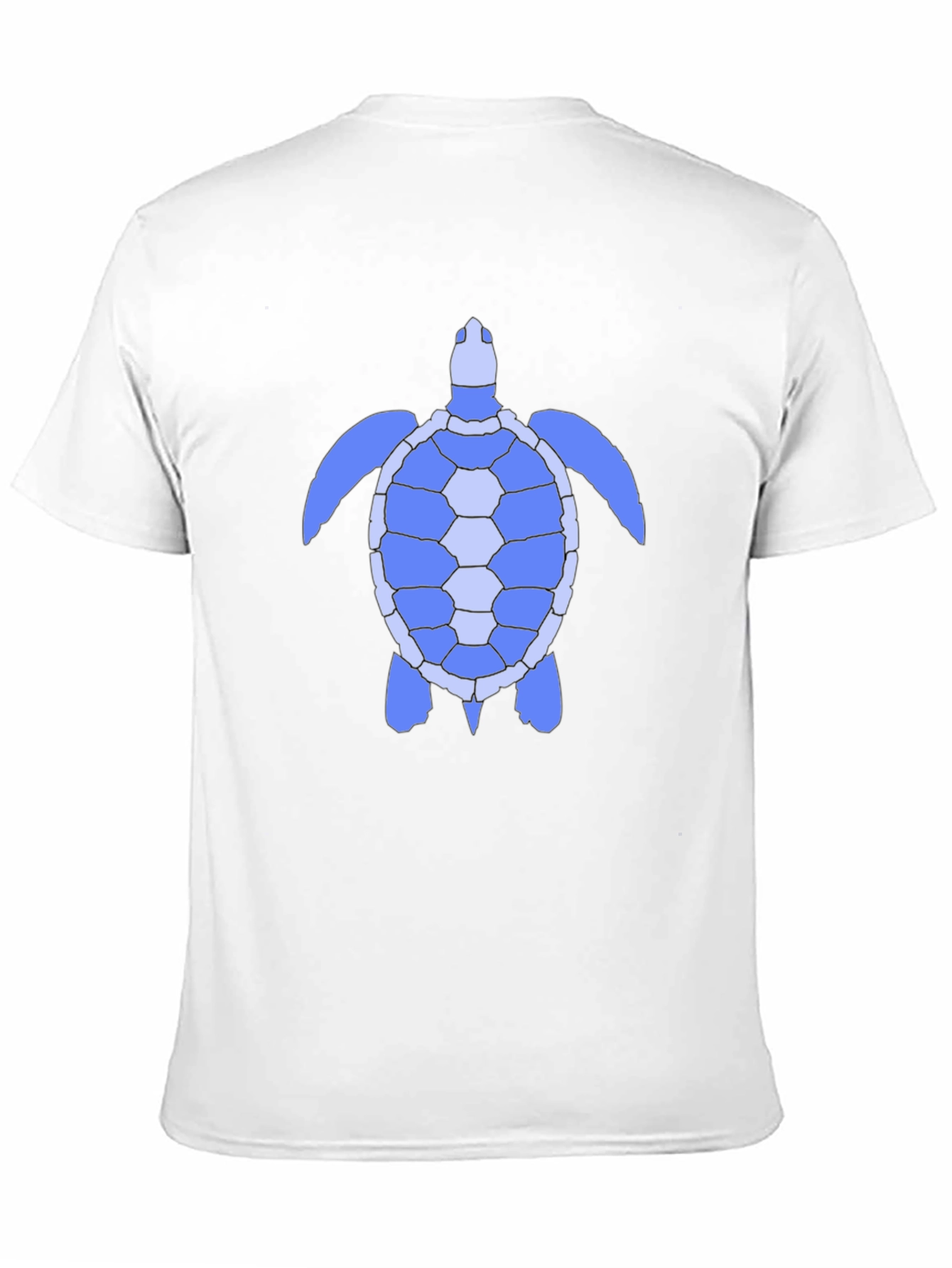 Blue Sea Turtle Graphic Tee - Black Cotton Shirt