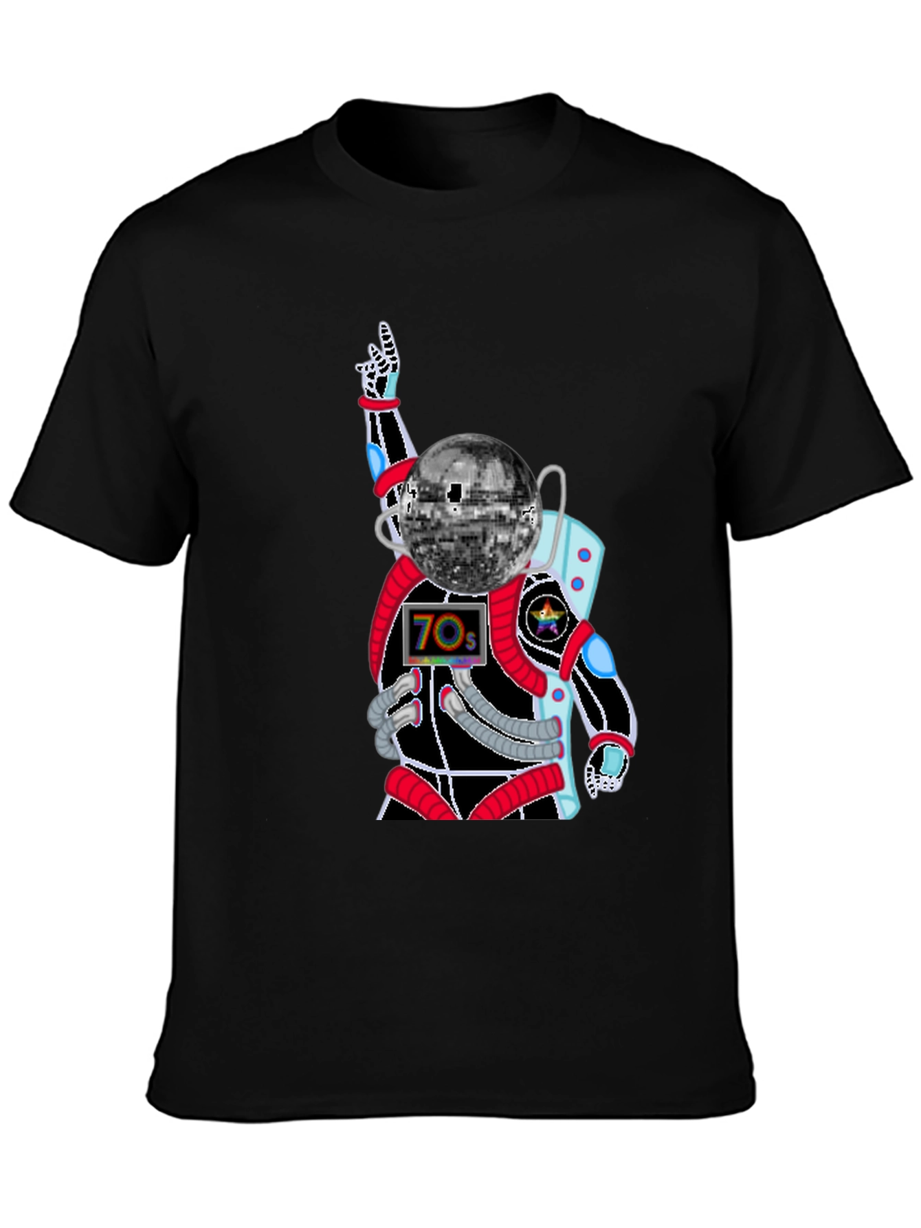 Retro Disco Astronaut T-Shirt - 70s Space Groove