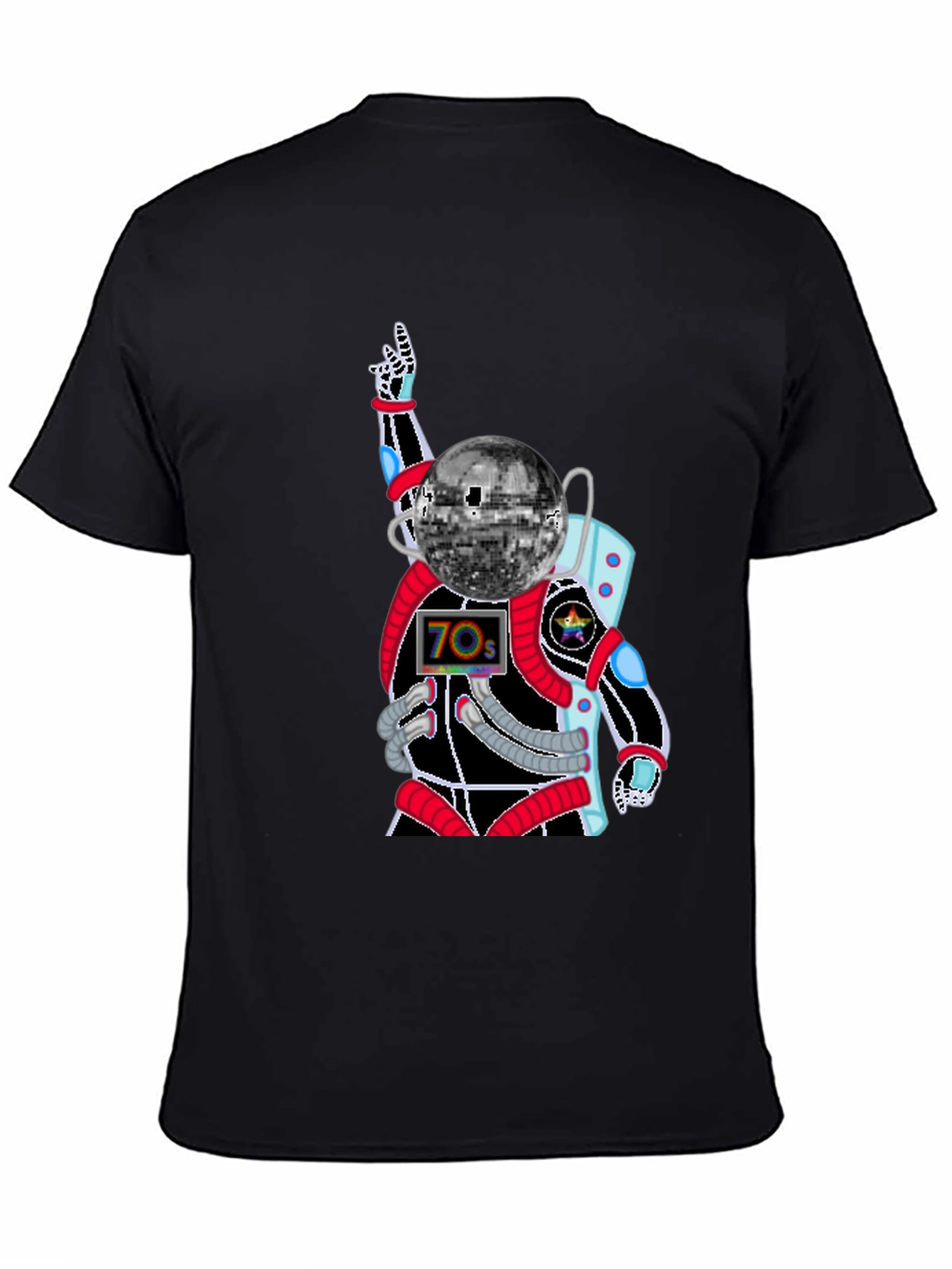 Retro Disco Astronaut T-Shirt - 70s Space Groove