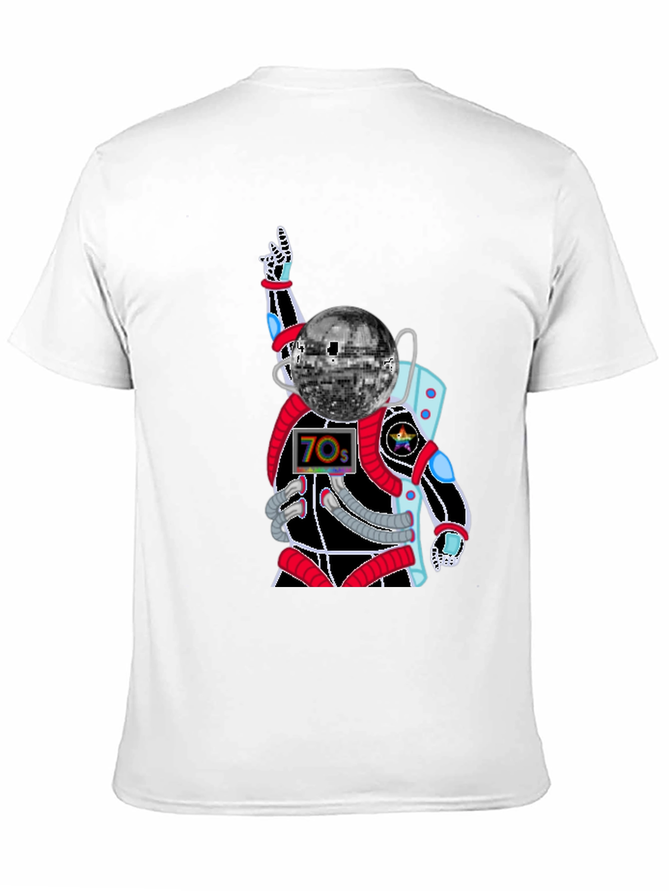 Retro Disco Astronaut T-Shirt - 70s Space Groove