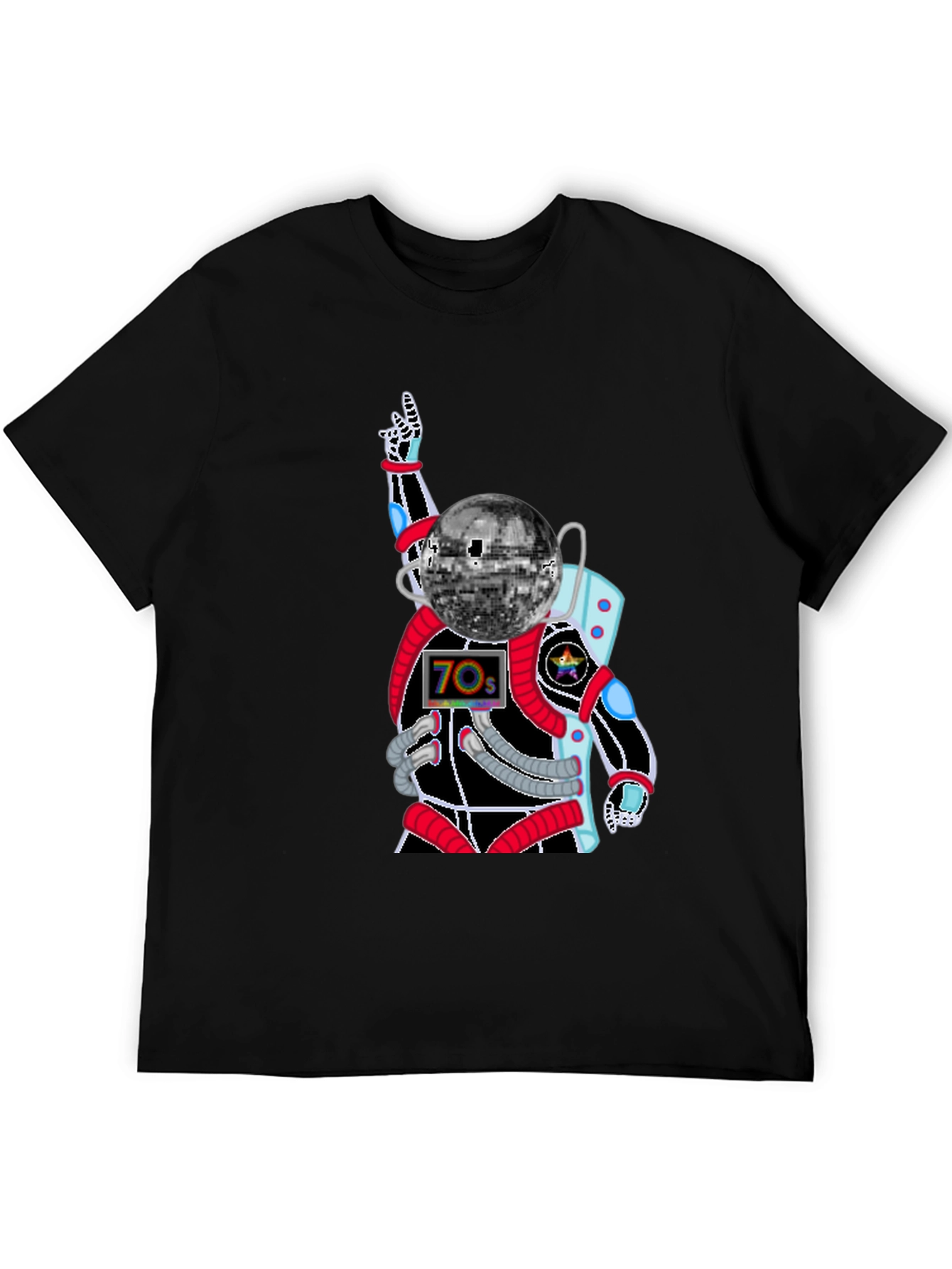 Retro Disco Astronaut T-Shirt - 70s Space Groove