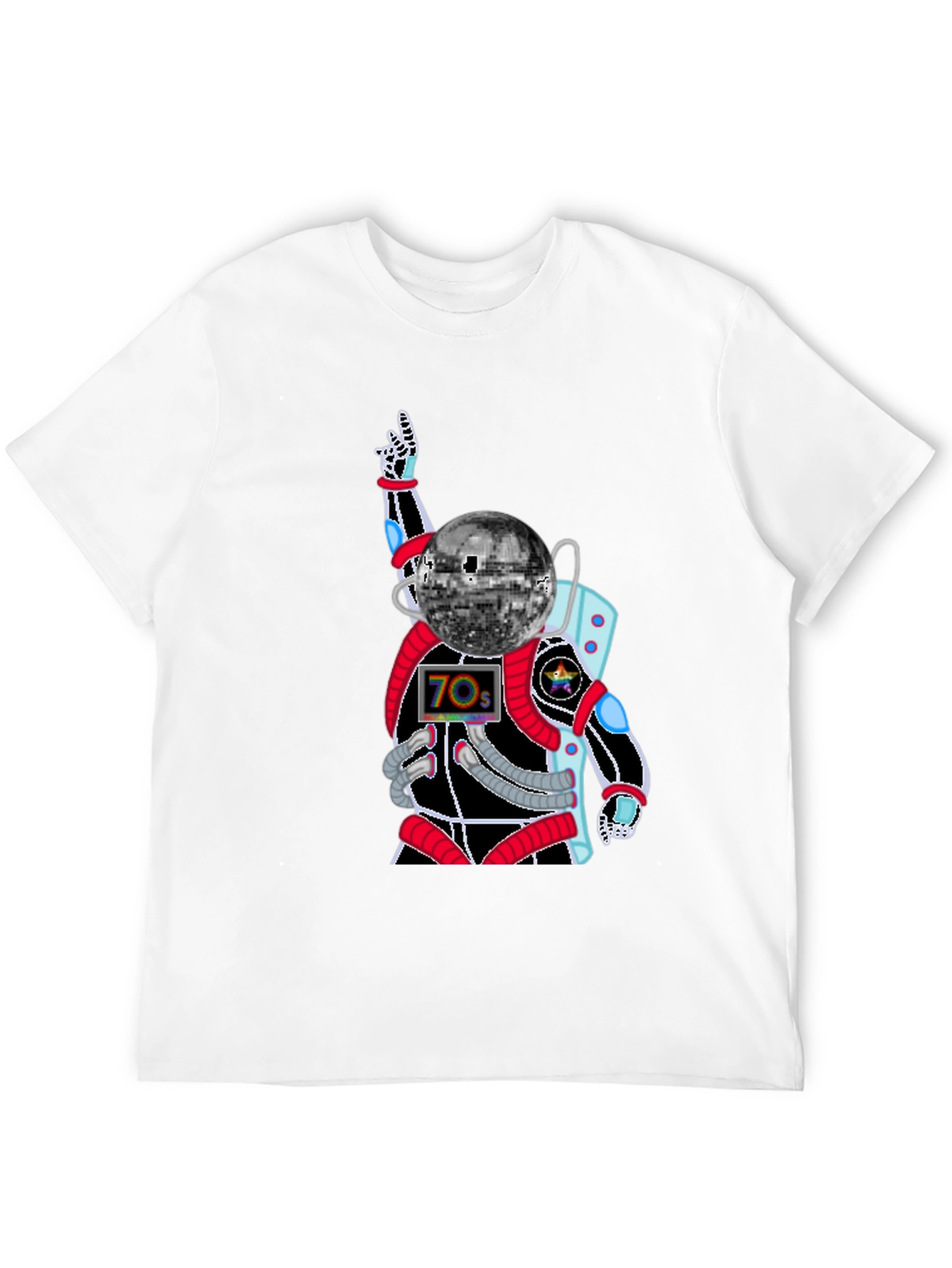 Retro Disco Astronaut T-Shirt - 70s Space Groove