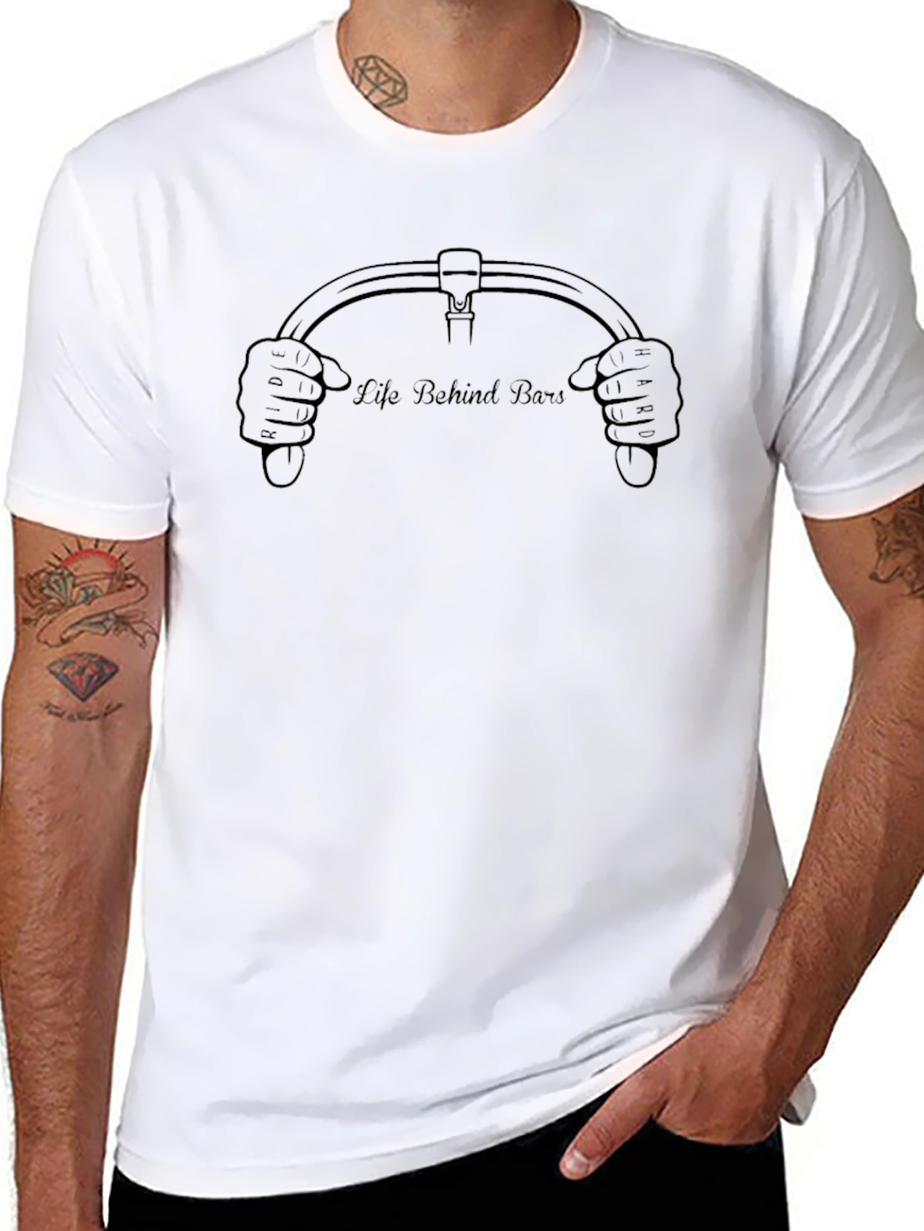 Life Behind Bars T-Shirt - Motorcycle Handlebar Design