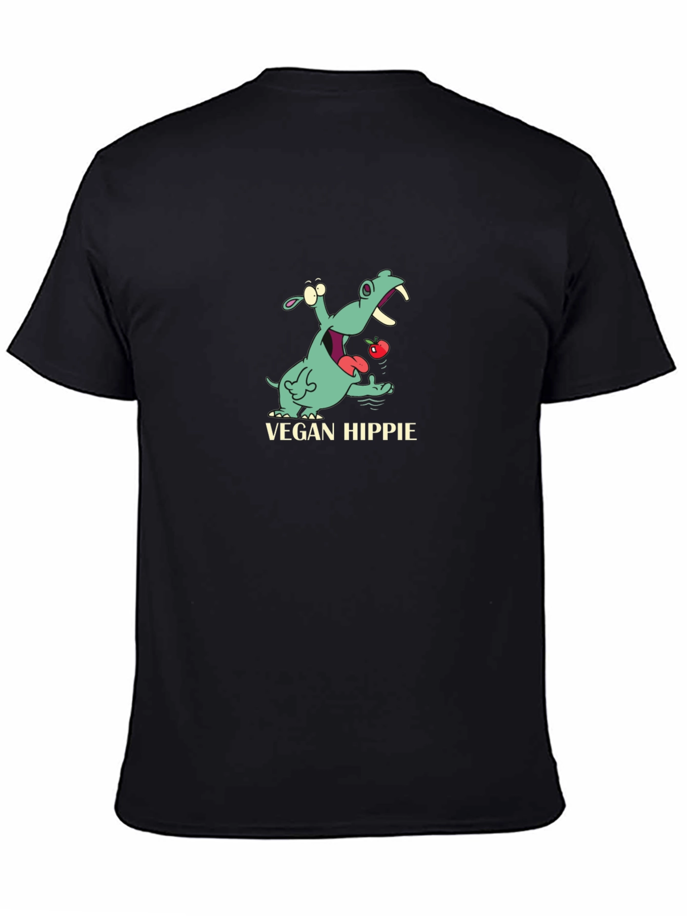 Vegan Hippie T-Shirt - Cute Hippopotamus Graphic Tee