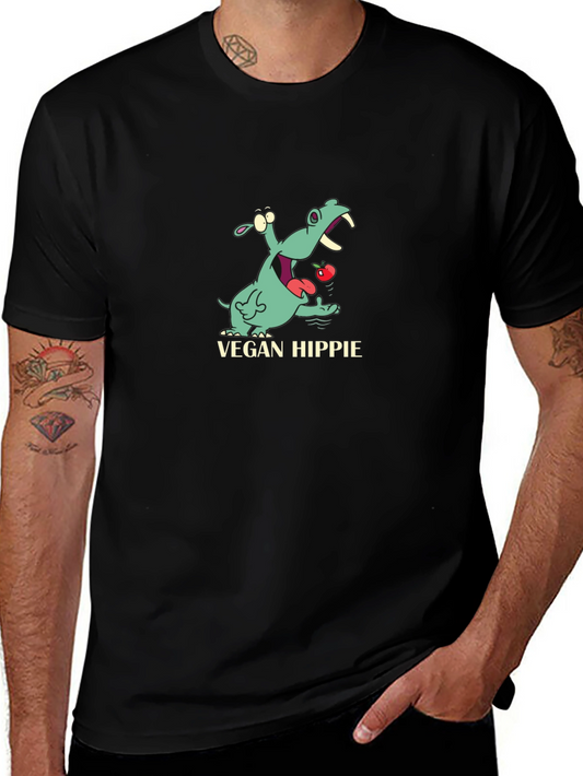 Vegan Hippie T-Shirt - Cute Hippopotamus Graphic Tee