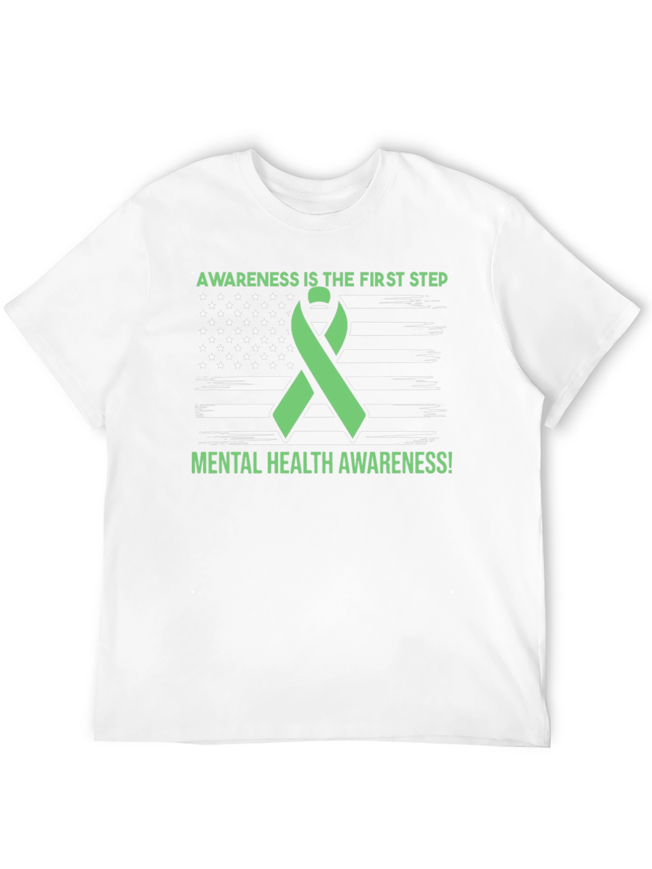Mental Health Awareness Ribbon USA Flag T-Shirt