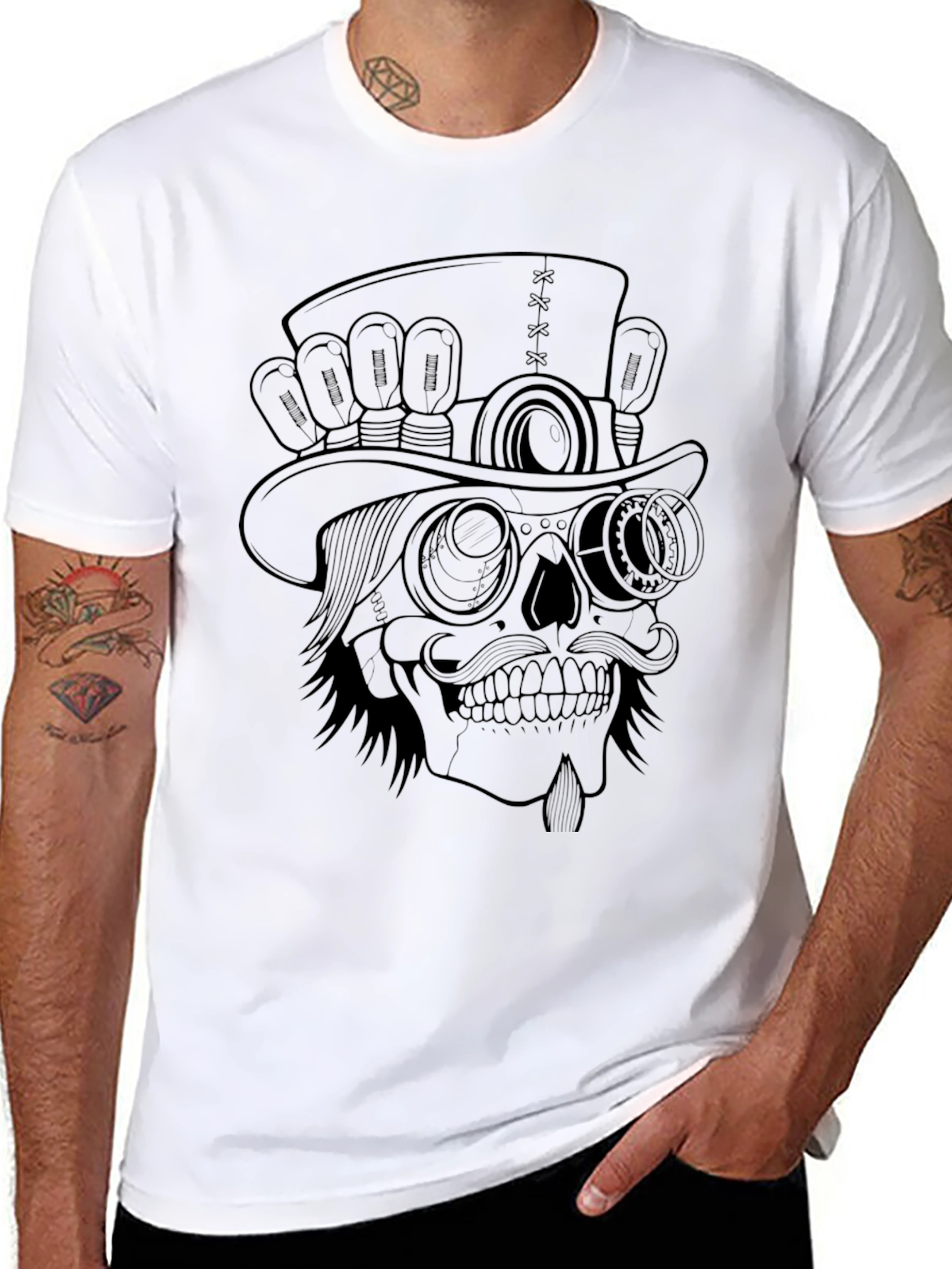 Steampunk Skull Tee - Unique Graphic T-Shirt