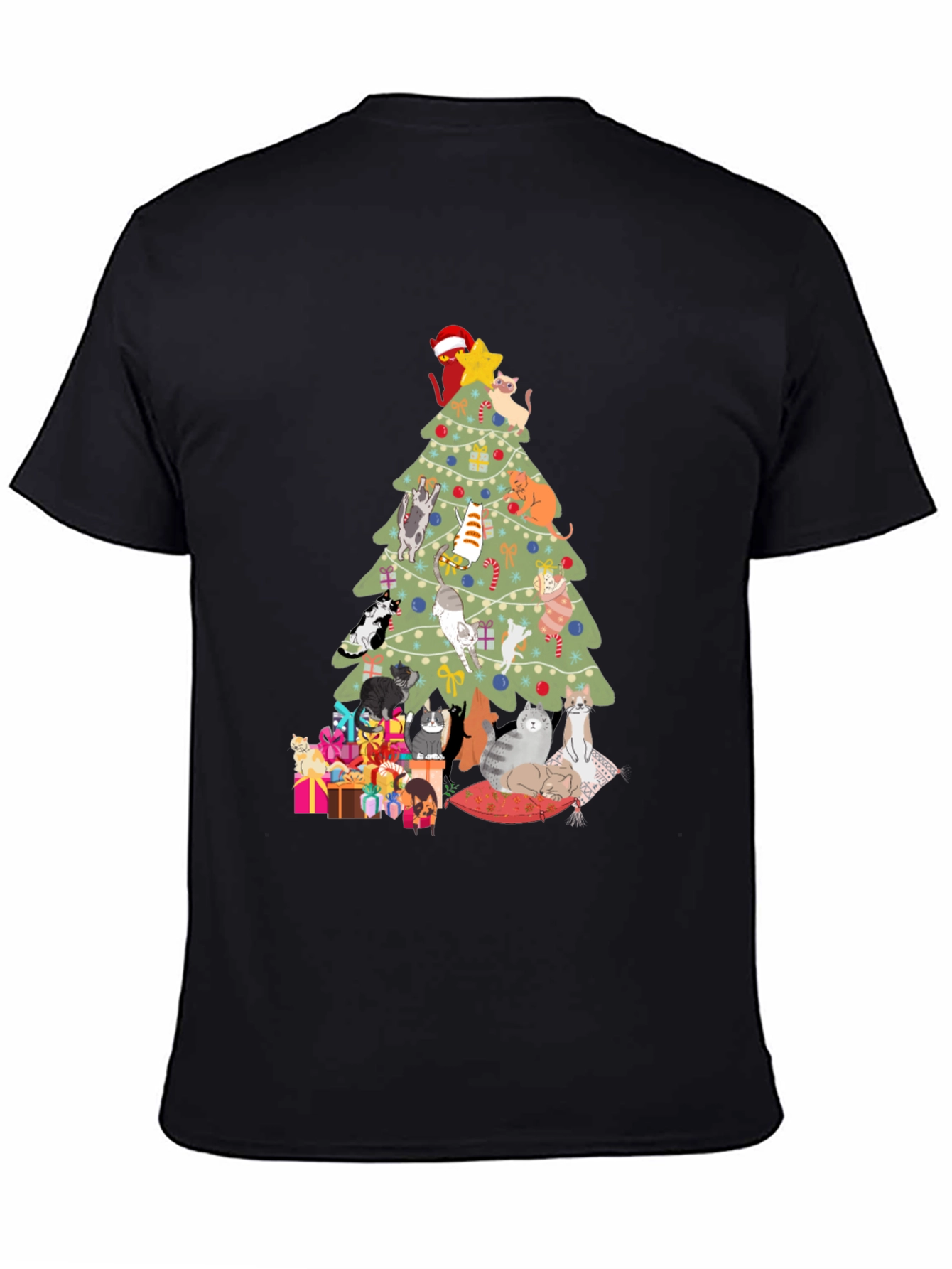 Cat Christmas Tree T-Shirt Holiday Tee