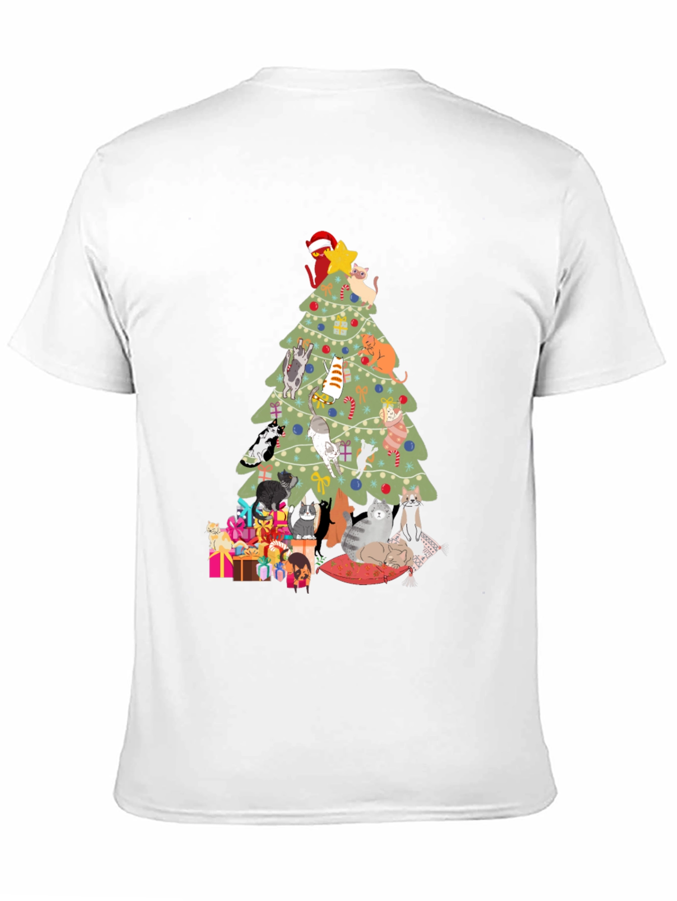Cat Christmas Tree T-Shirt Holiday Tee