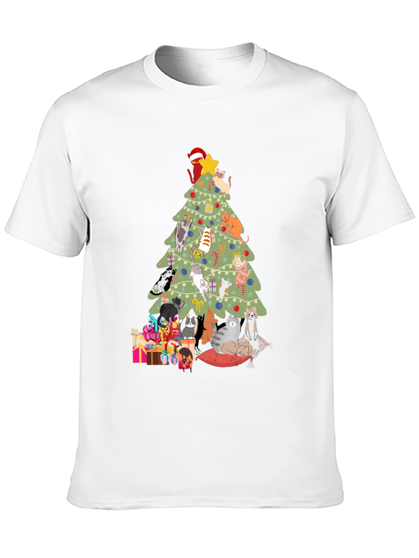 Cat Christmas Tree T-Shirt Holiday Tee