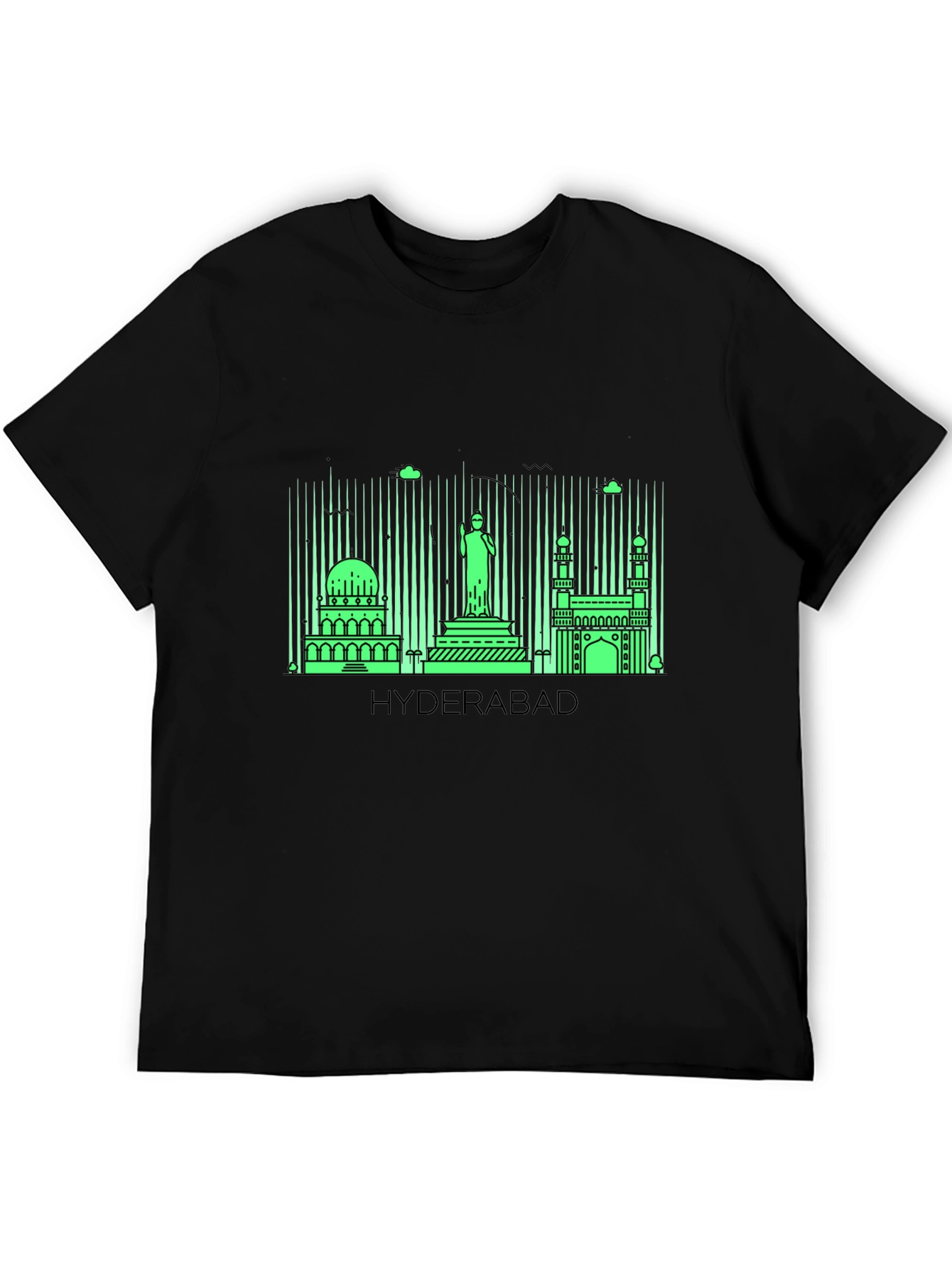 Hyderabad Skyline Graphic Tee - Trendy City Souvenir