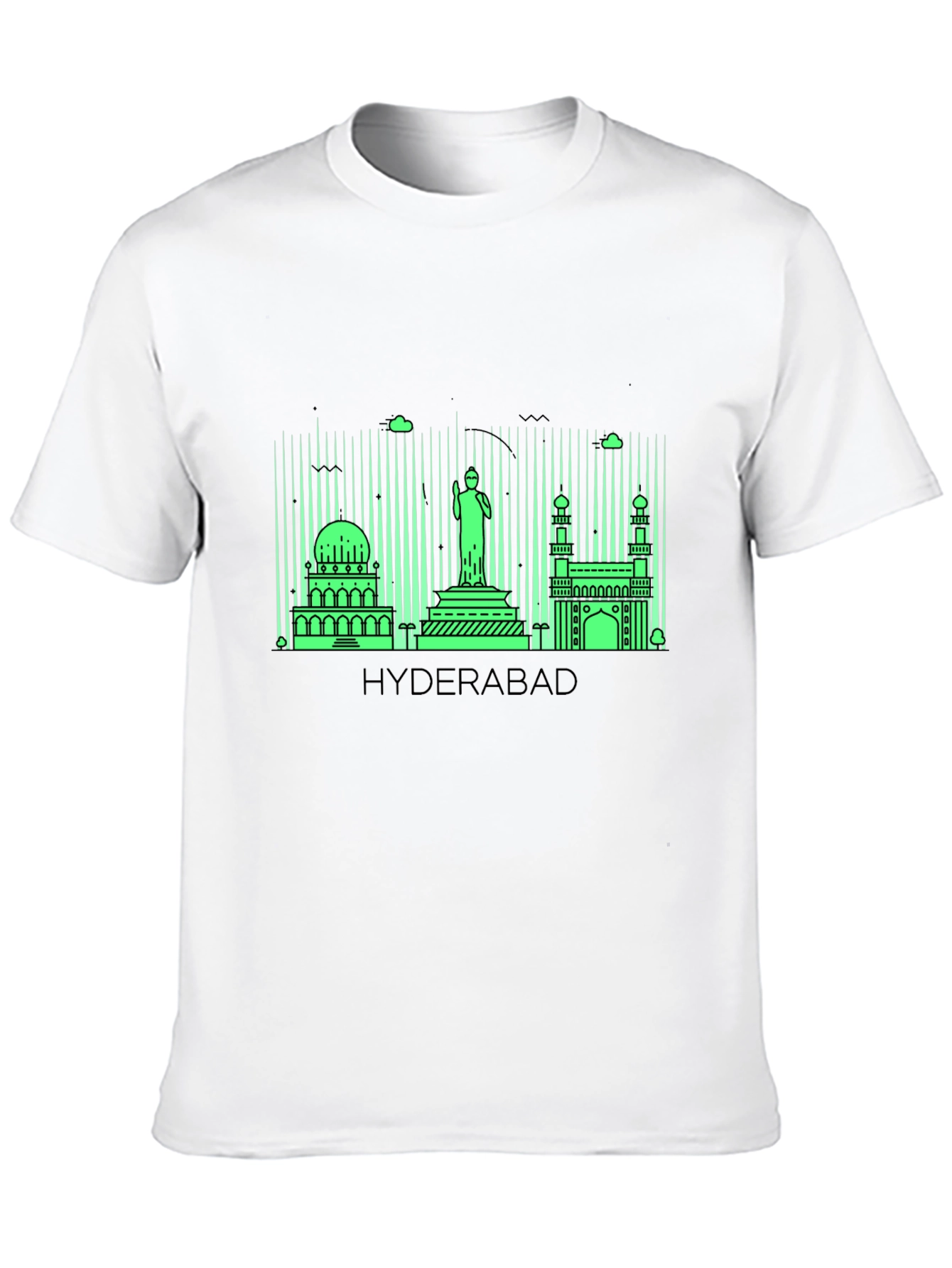 Hyderabad Skyline Graphic Tee - Trendy City Souvenir
