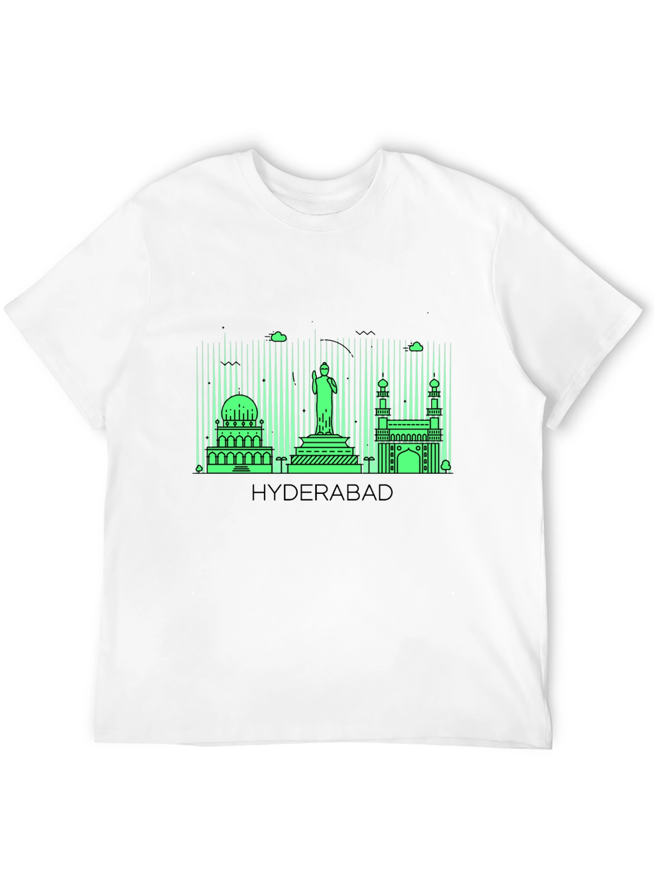 Hyderabad Skyline Graphic Tee - Trendy City Souvenir