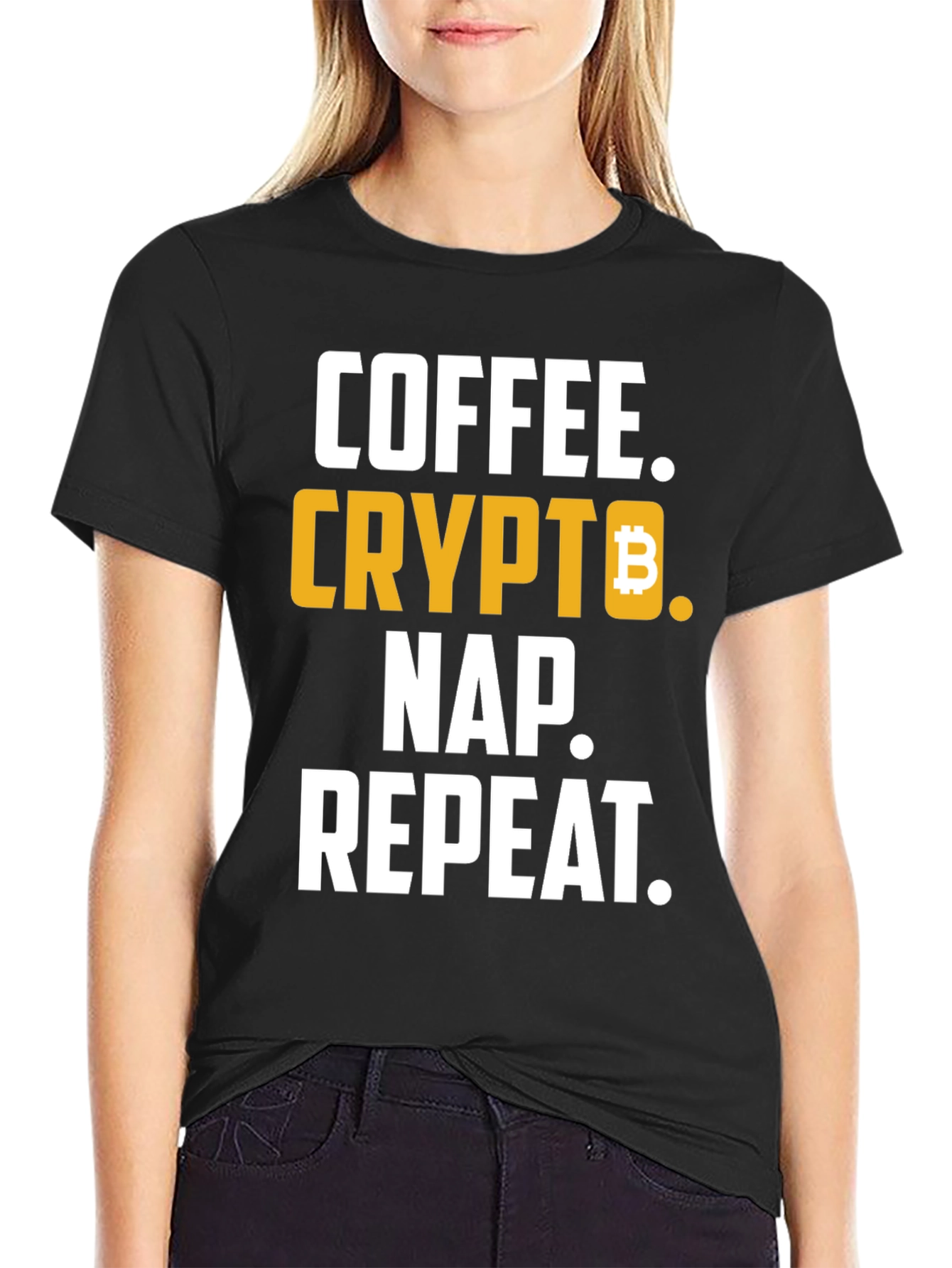 Coffee Crypto Nap Repeat T-Shirt Funny Bitcoin Tee