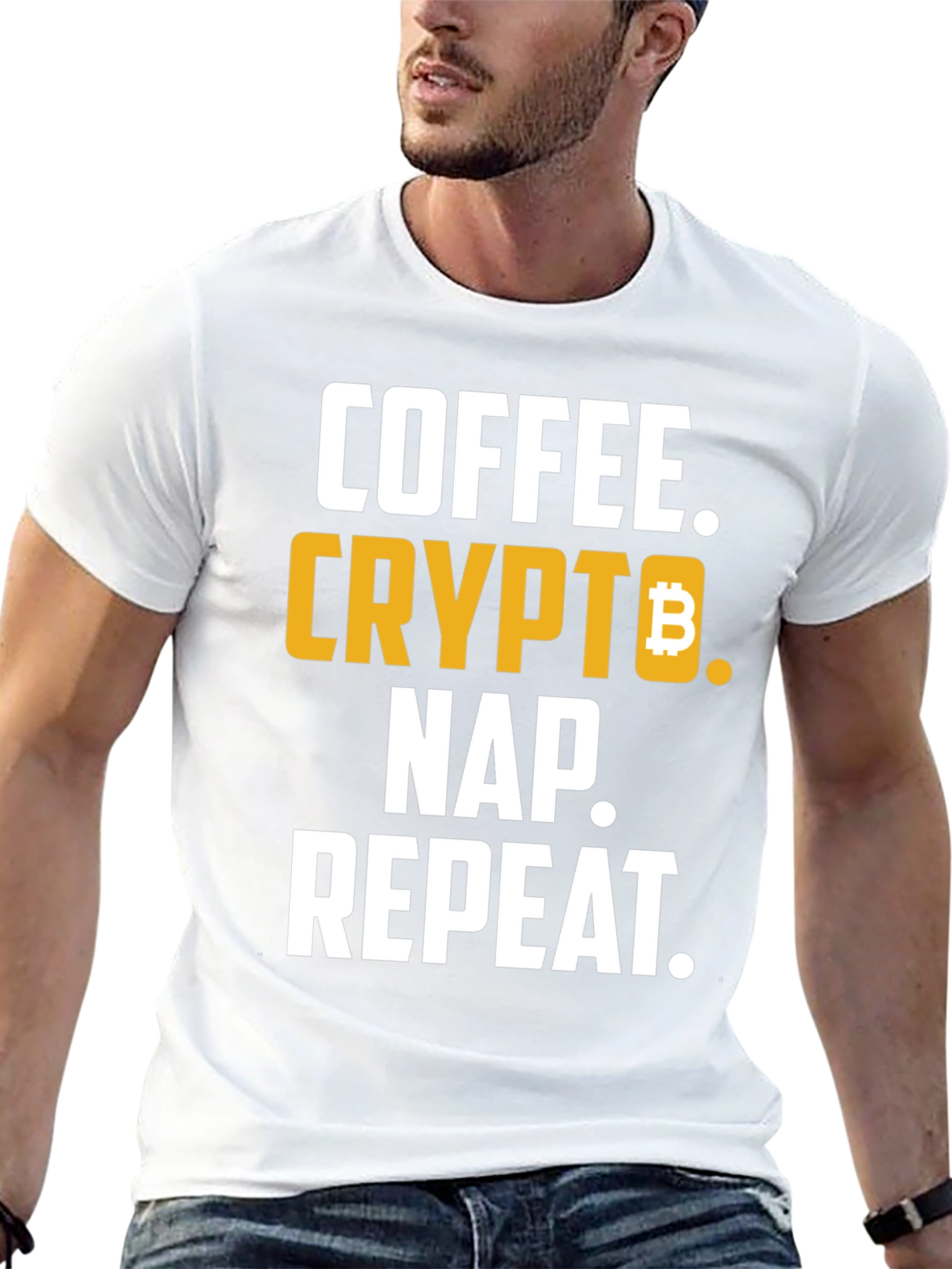 Coffee Crypto Nap Repeat T-Shirt Funny Bitcoin Tee