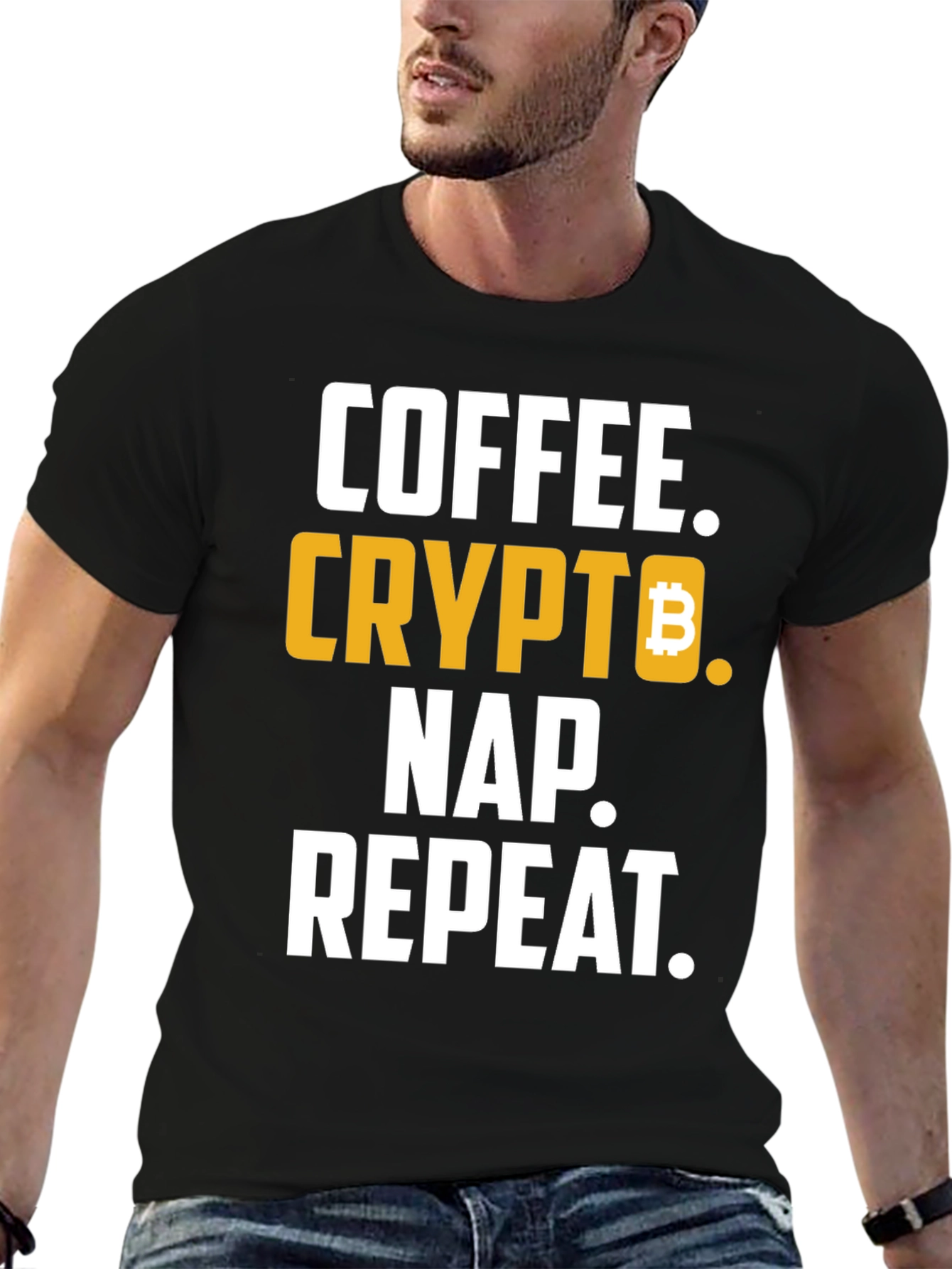 Coffee Crypto Nap Repeat T-Shirt Funny Bitcoin Tee