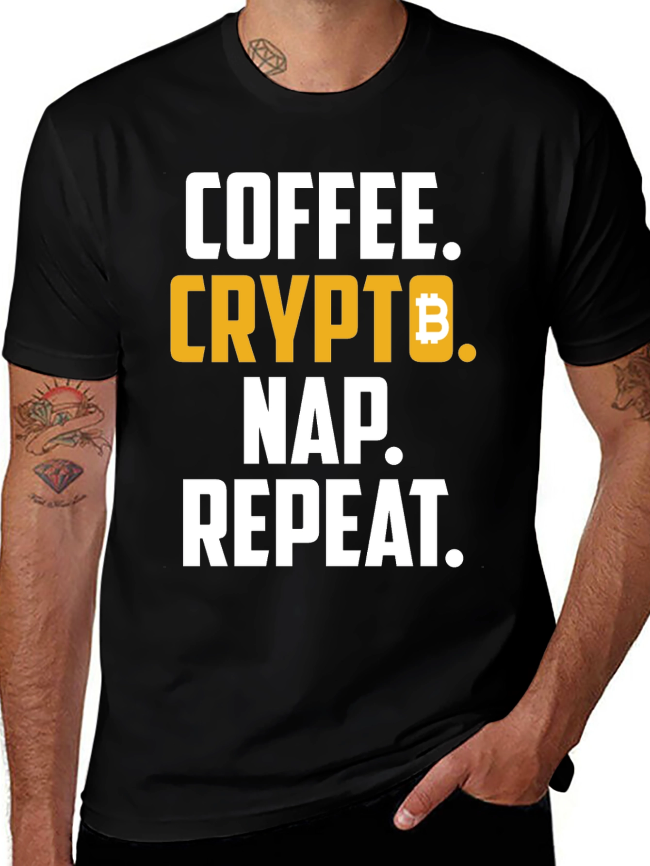 Coffee Crypto Nap Repeat T-Shirt Funny Bitcoin Tee