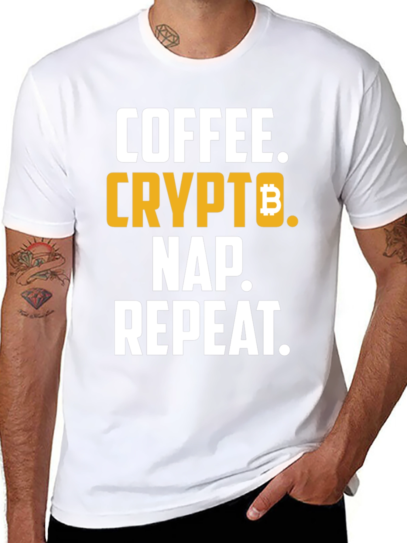 Coffee Crypto Nap Repeat T-Shirt Funny Bitcoin Tee