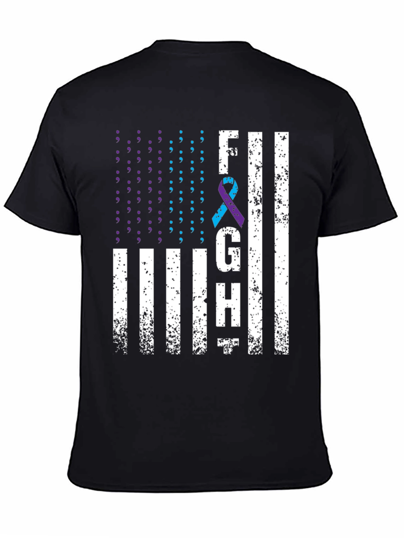 Fight Graphic T-Shirt Suicide Awareness Ribbon Tee