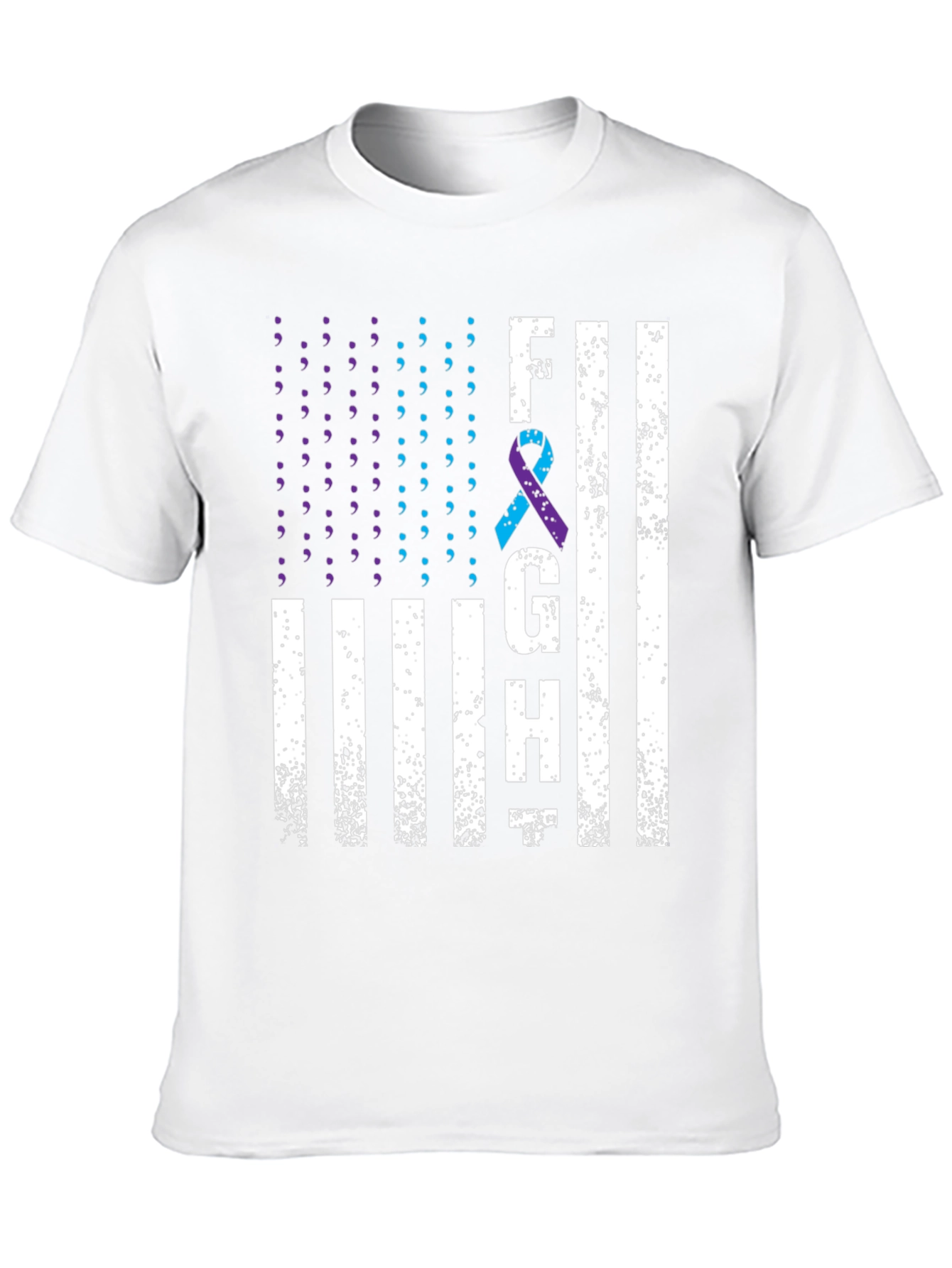 Fight Graphic T-Shirt Suicide Awareness Ribbon Tee