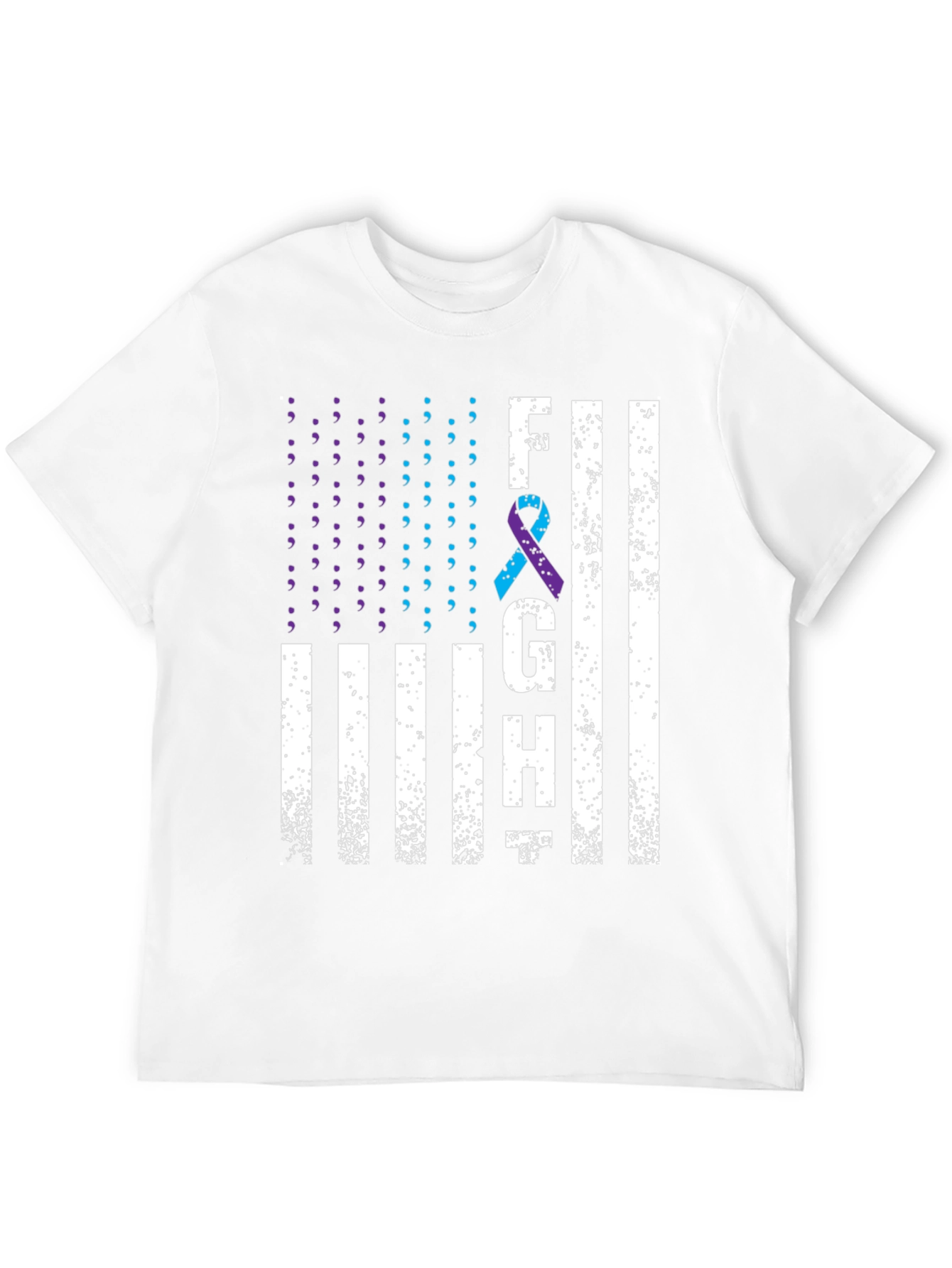Fight Graphic T-Shirt Suicide Awareness Ribbon Tee