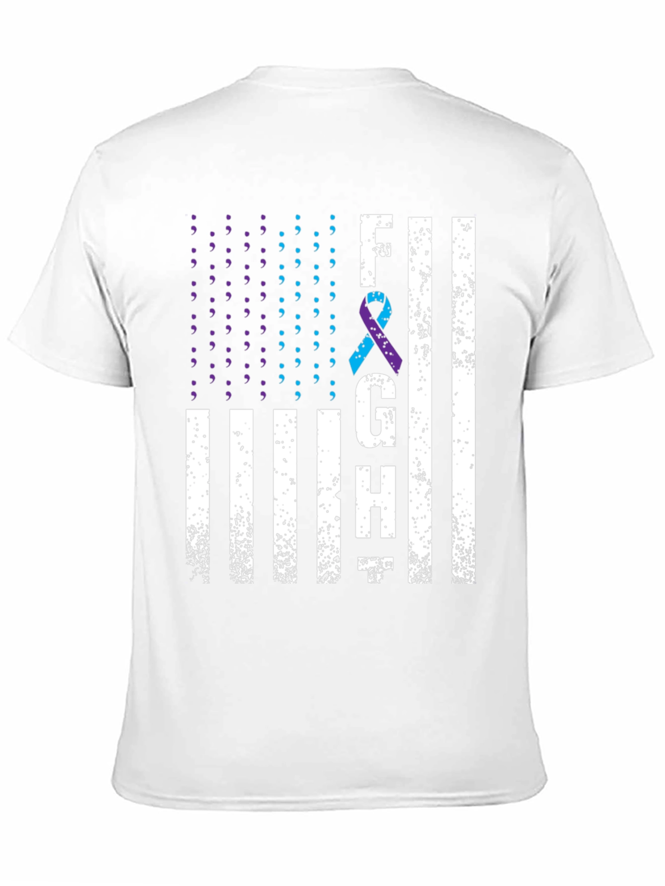 Fight Graphic T-Shirt Suicide Awareness Ribbon Tee