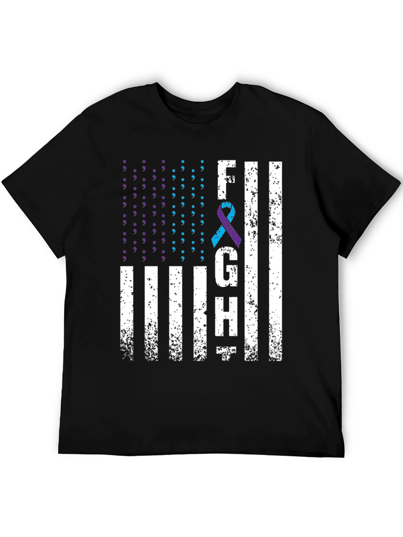 Fight Graphic T-Shirt Suicide Awareness Ribbon Tee