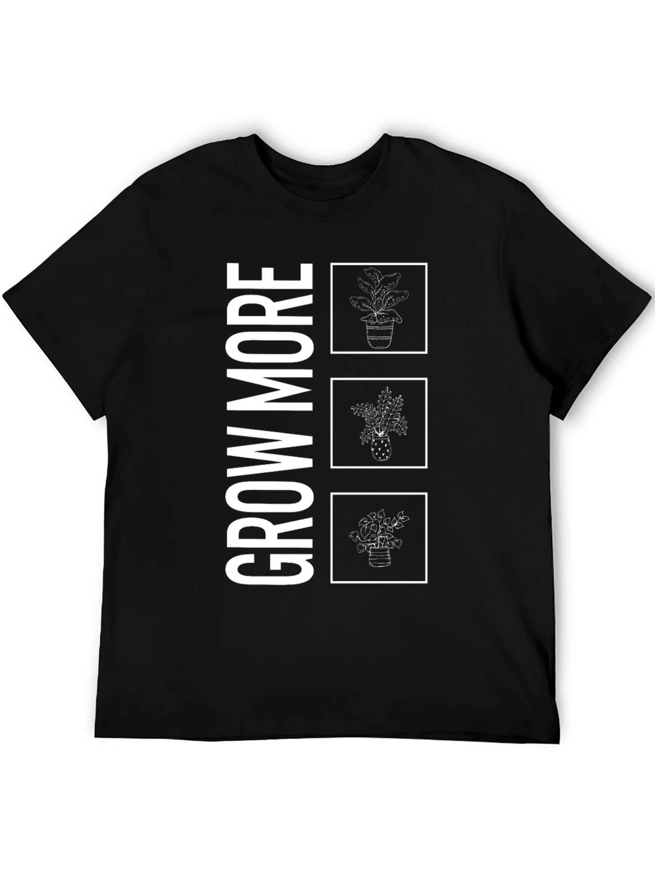 Grow More Plant T-Shirt - Black Graphic Tee