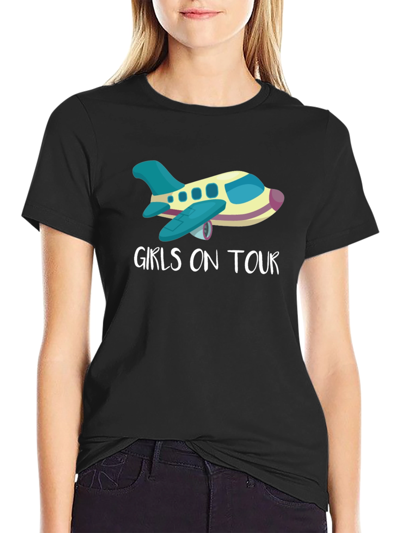 Girls on Tour Airplane Graphic Tee