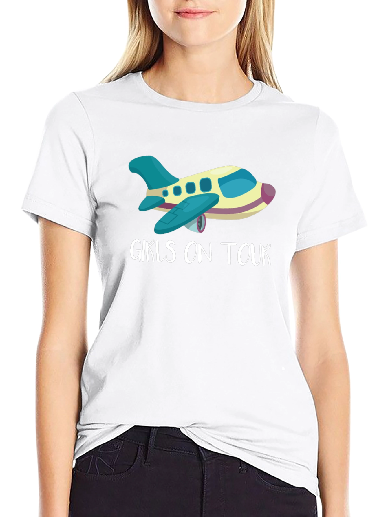 Girls on Tour Airplane Graphic Tee