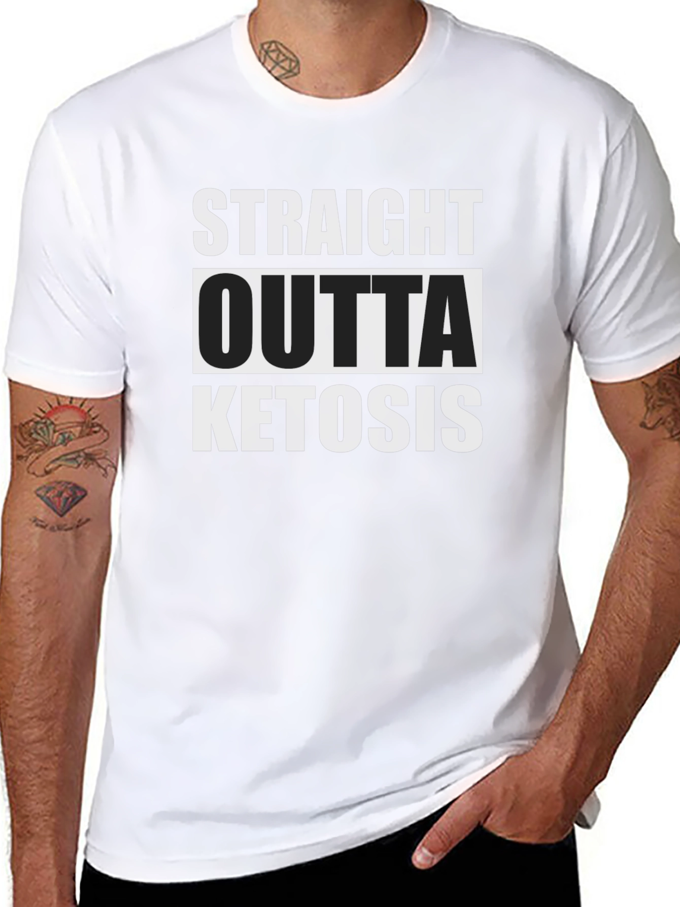 Straight Outta Ketosis T-Shirt Funny Keto Diet Tee