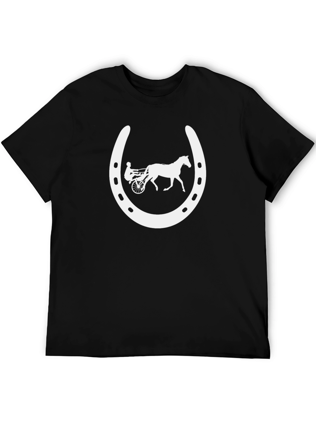 Horse Racing Horseshoe Black T-Shirt