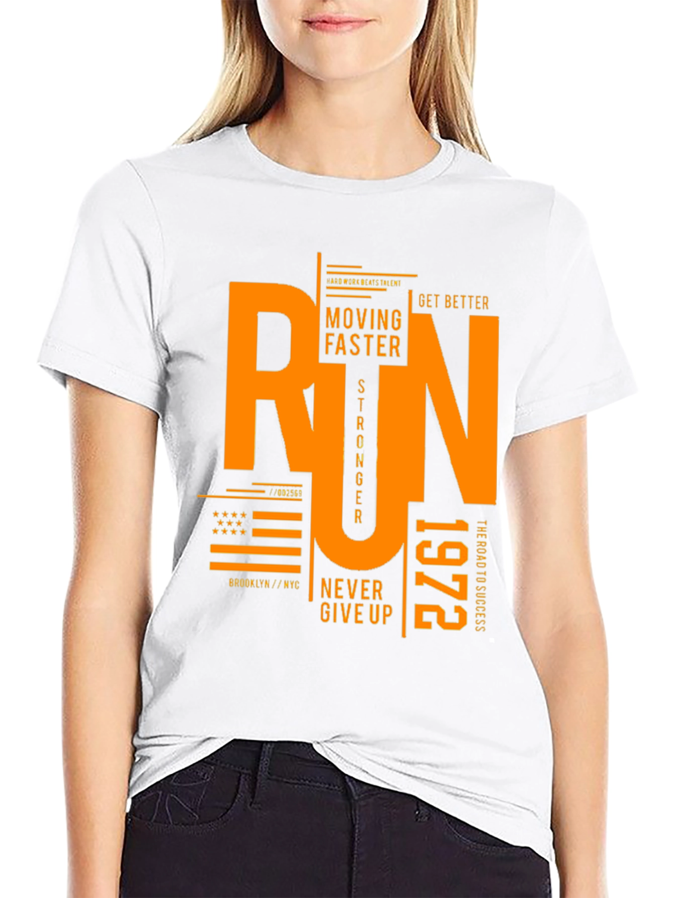 Run Graphic Print Black T-Shirt