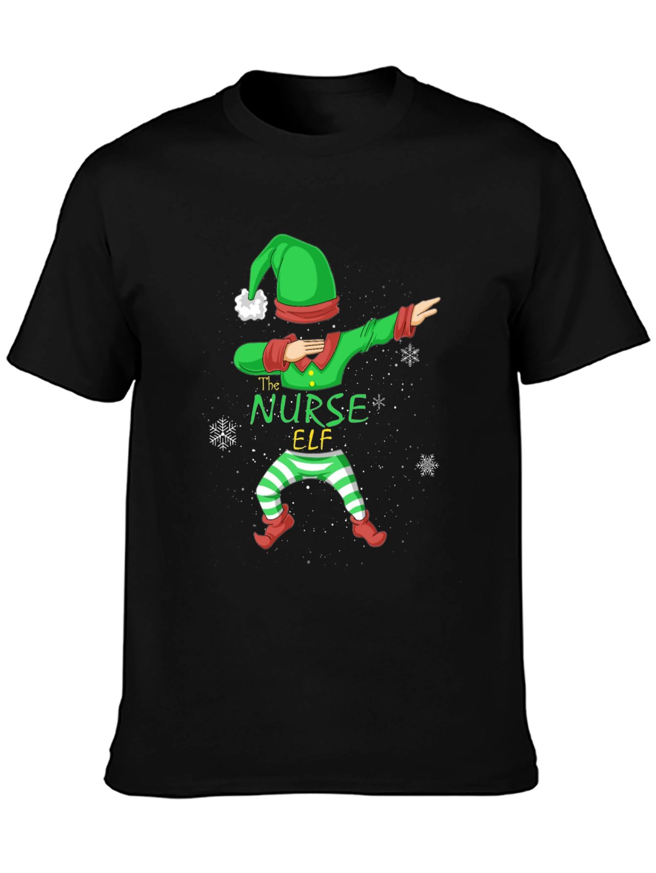 Nurse Elf Dabbing Christmas Holiday T-Shirt