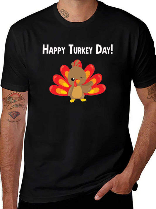Happy Turkey Day T-Shirt - Thanksgiving Tee